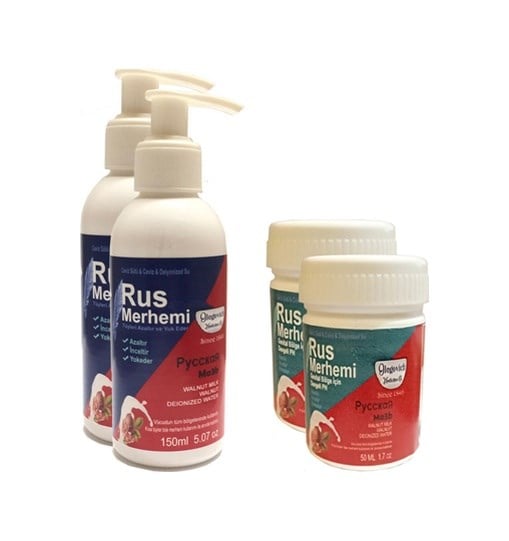 Hintohu Tüy Dökücü Azaltıcı Rus Merhemi 150 Ml 2 Adet + Genital Bölge Merhemi 50 Ml 2 Adet