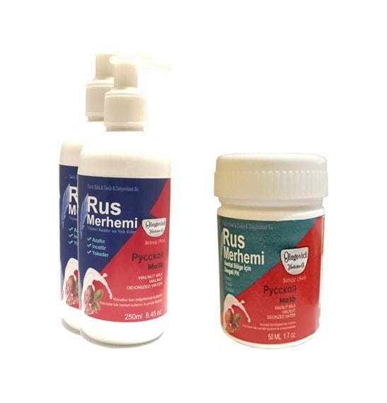 Hintohu Tüy Dökücü Azaltıcı Rus Merhemi 250 Ml 2 Adet+genital Bölge Merhemi 50 Ml 1 Adet