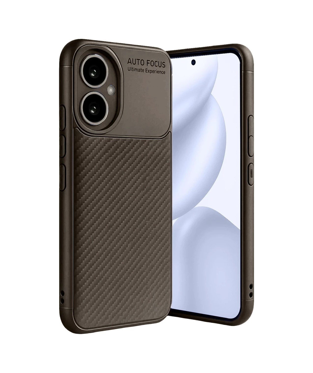 Honor 400 Uyumlu Kılıf Auto Focus Karbon Kapak - Kahverengi Belirtilmemiş