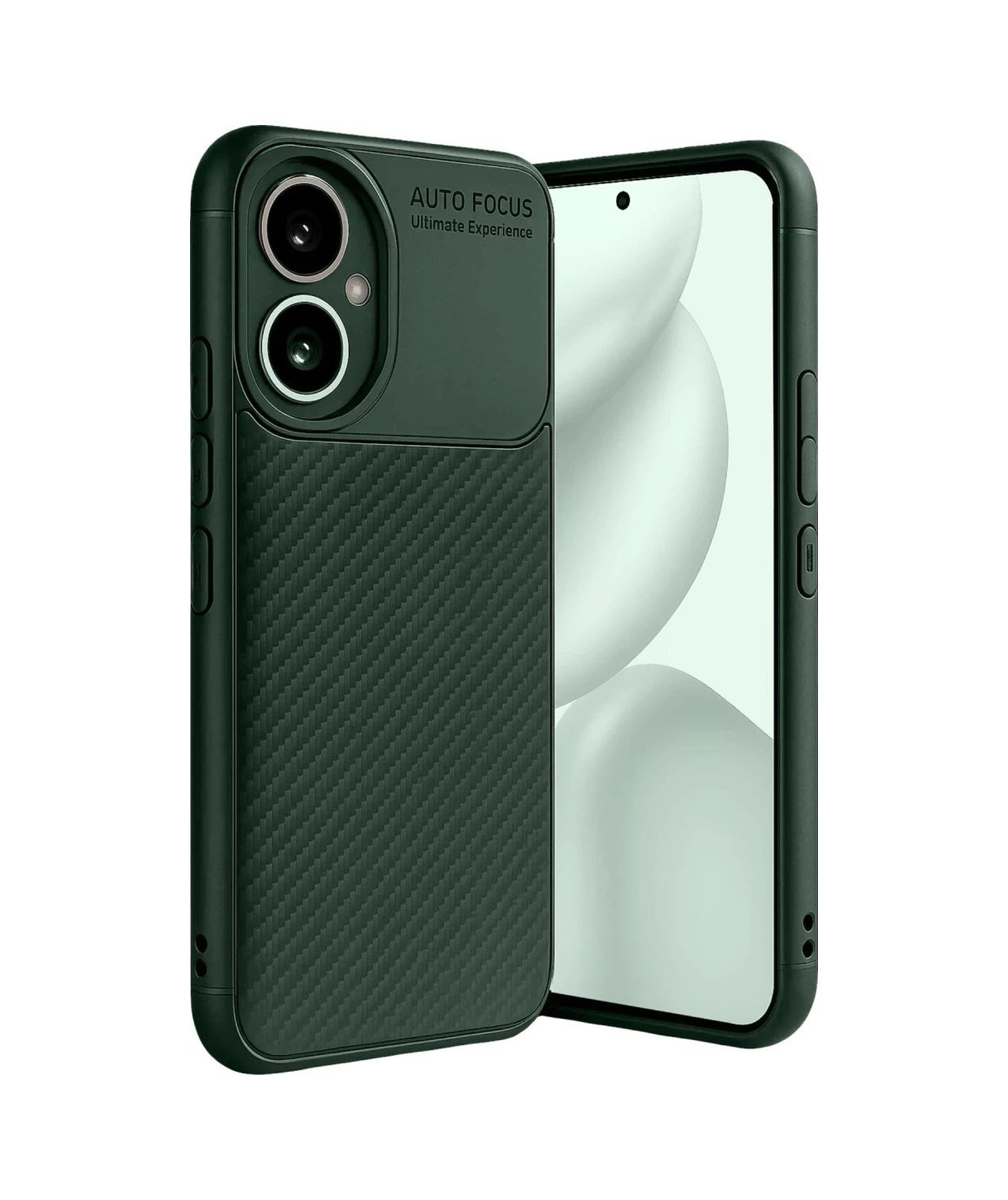Honor 400 Uyumlu Kılıf Auto Focus Karbon Kapak - Koyu Yeşil Belirtilmemiş