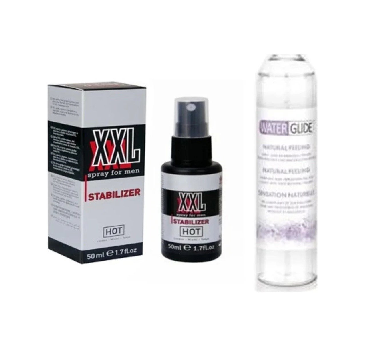 Hot Xxl Peak Power For Men Sprey 50 Ml Waterglide Natural Lubricant 400ml