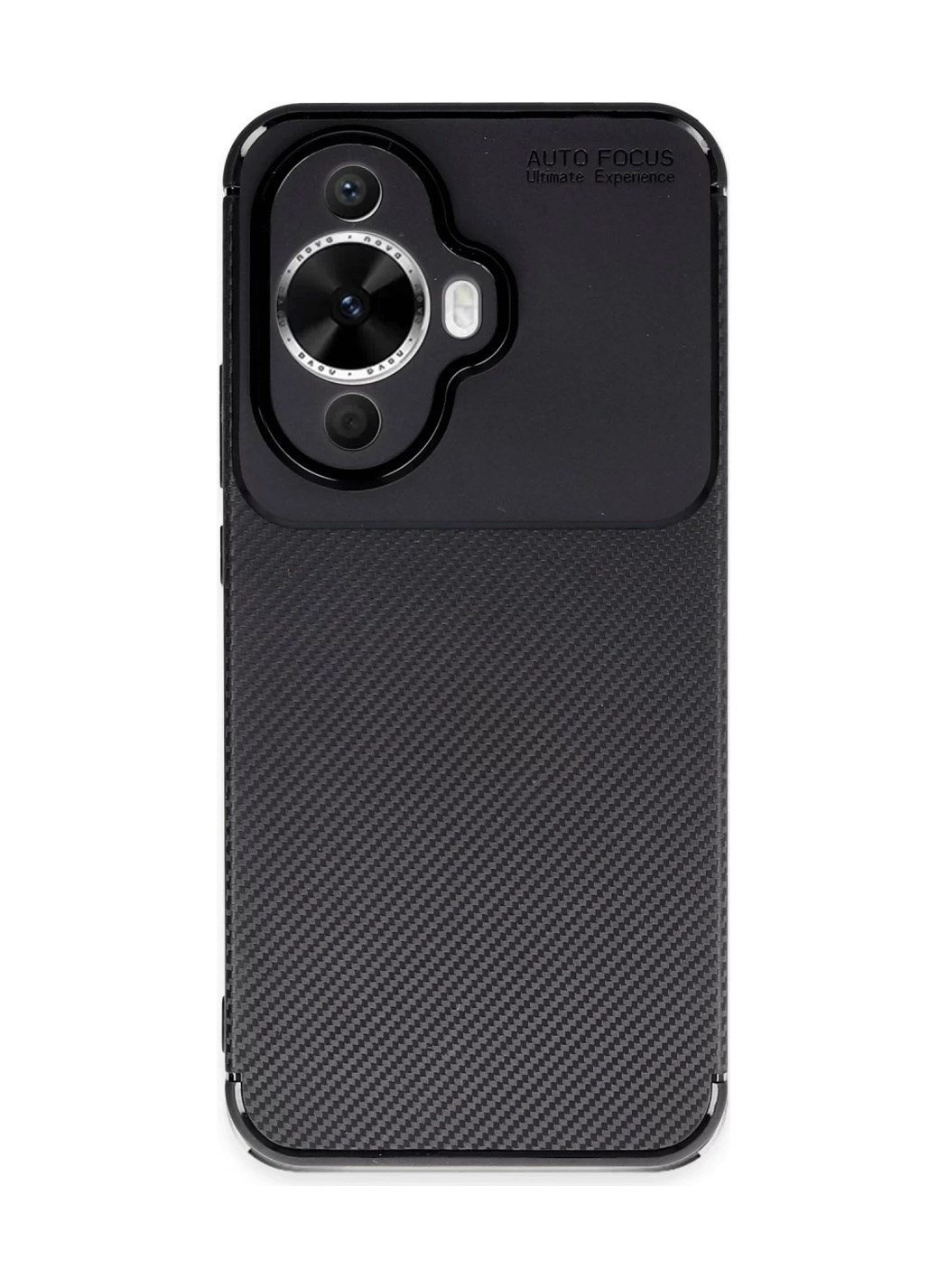Huawei Nova 12s Uyumlu Kılıf Auto Focus Karbon Kapak - Siyah Belirtilmemiş