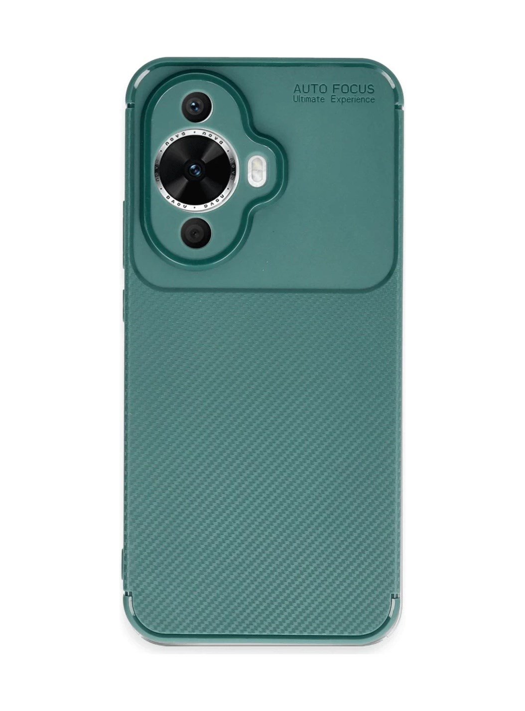 Huawei Nova 12s Uyumlu Kılıf Auto Focus Karbon Kapak - Koyu Yeşil Belirtilmemiş