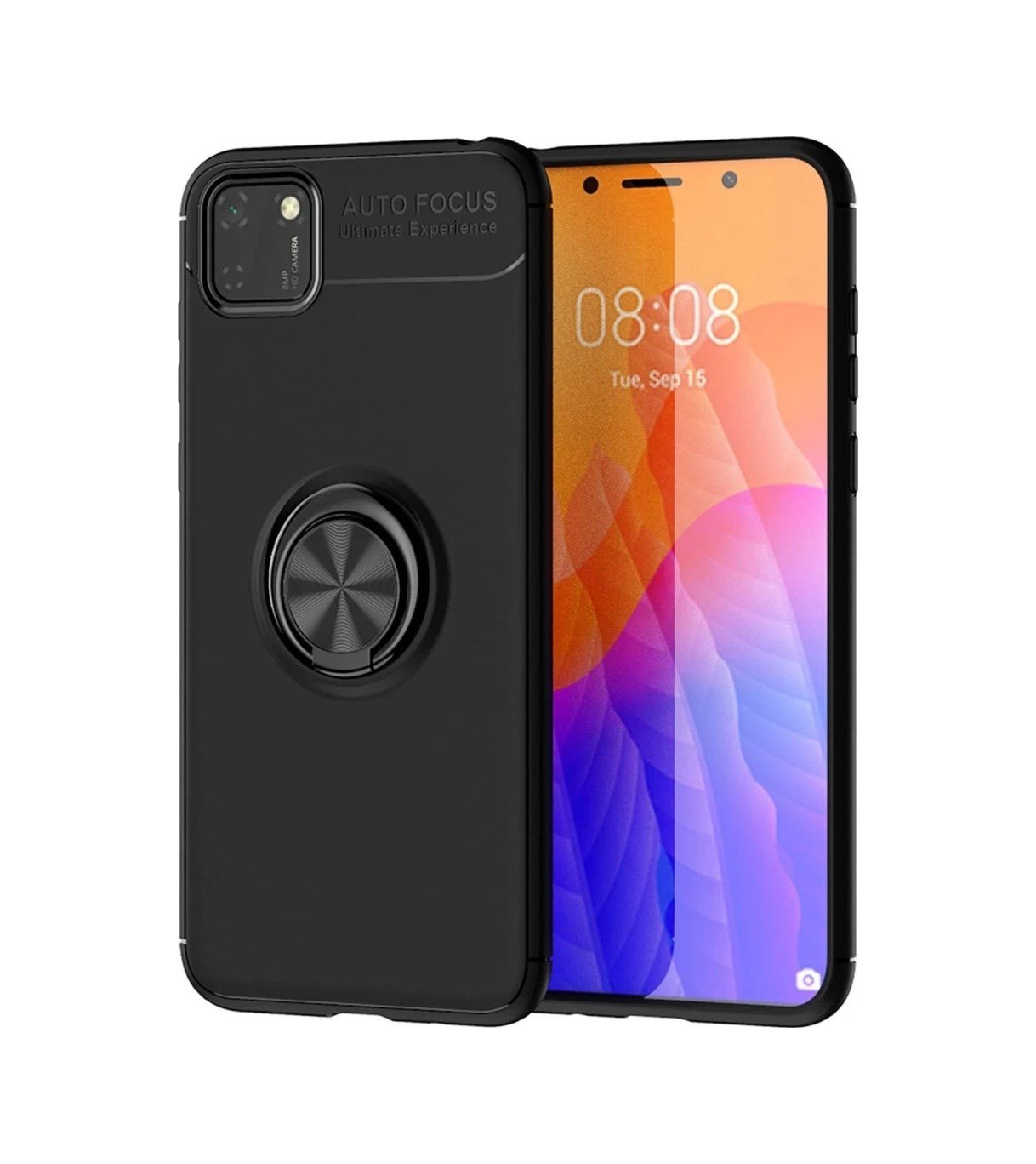 Huawei Y5p Uyumlu Kılıf Range Yüzüklü Silikon - Siyah Belirtilmemiş