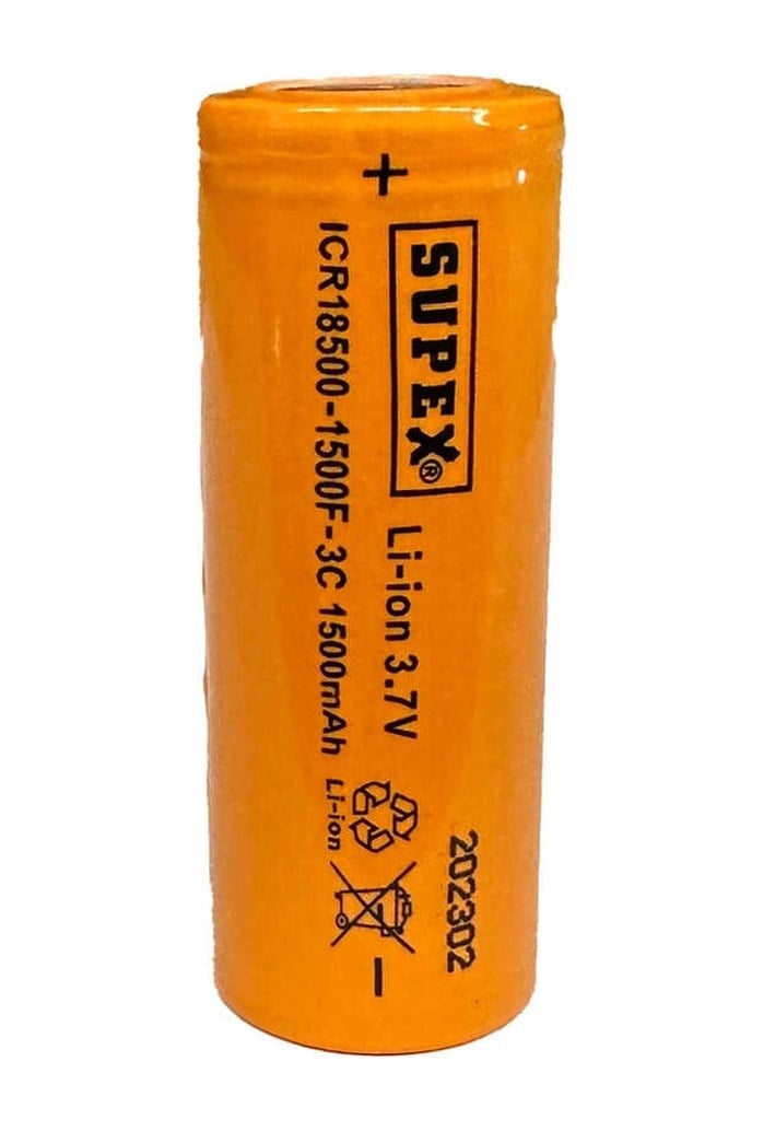 Icr18500-1500f-3c Lityum Ion 3.7v 1500mah 3c Deşarj Akımı Düz Kafa Pil