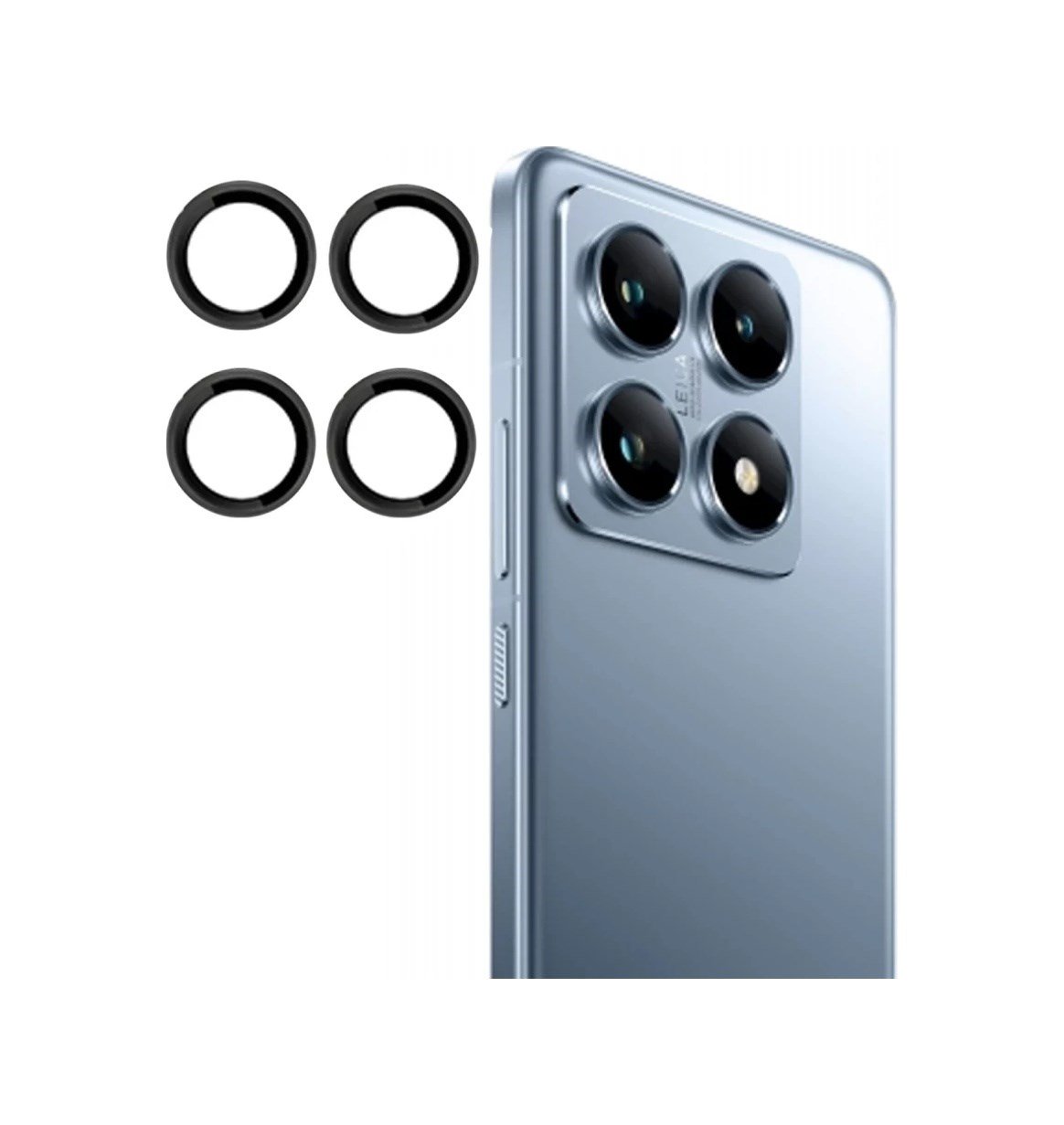 Joko Xiaomi Mi 14t Pro Uyumlu Pvd Metal Kamera Lens - Siyah