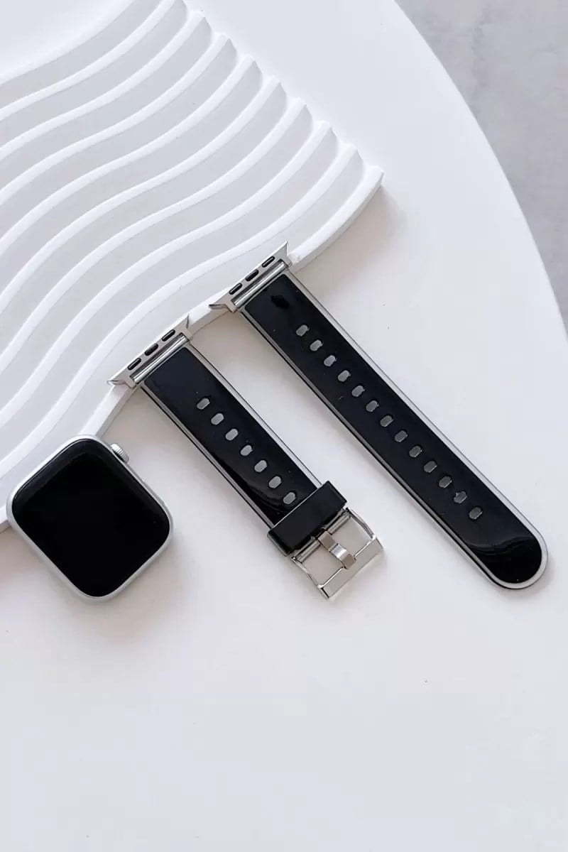 Movenchy Apple Watch 38mm Uyumlu Jelly Silikon Kordon - Siyah -
