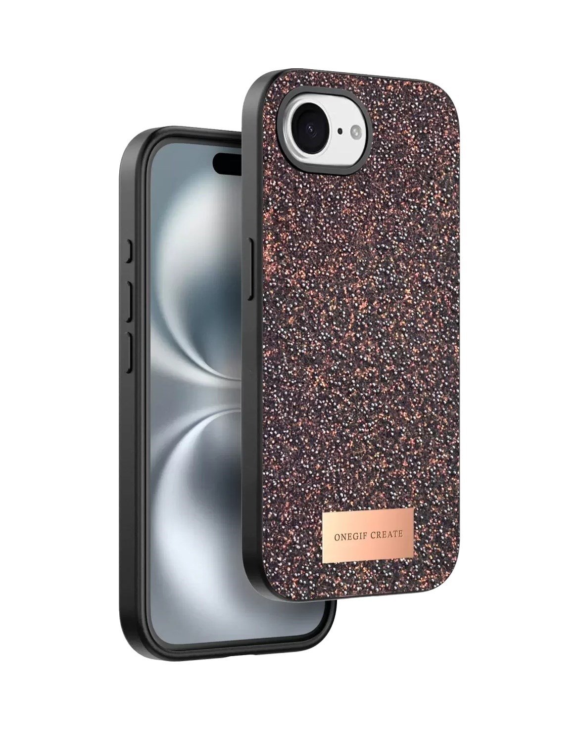 Onegif Apple Uyumlu iPhone 16e Uyumlu Bright Simli Kapak - Derin Mor Belirtilmemiş