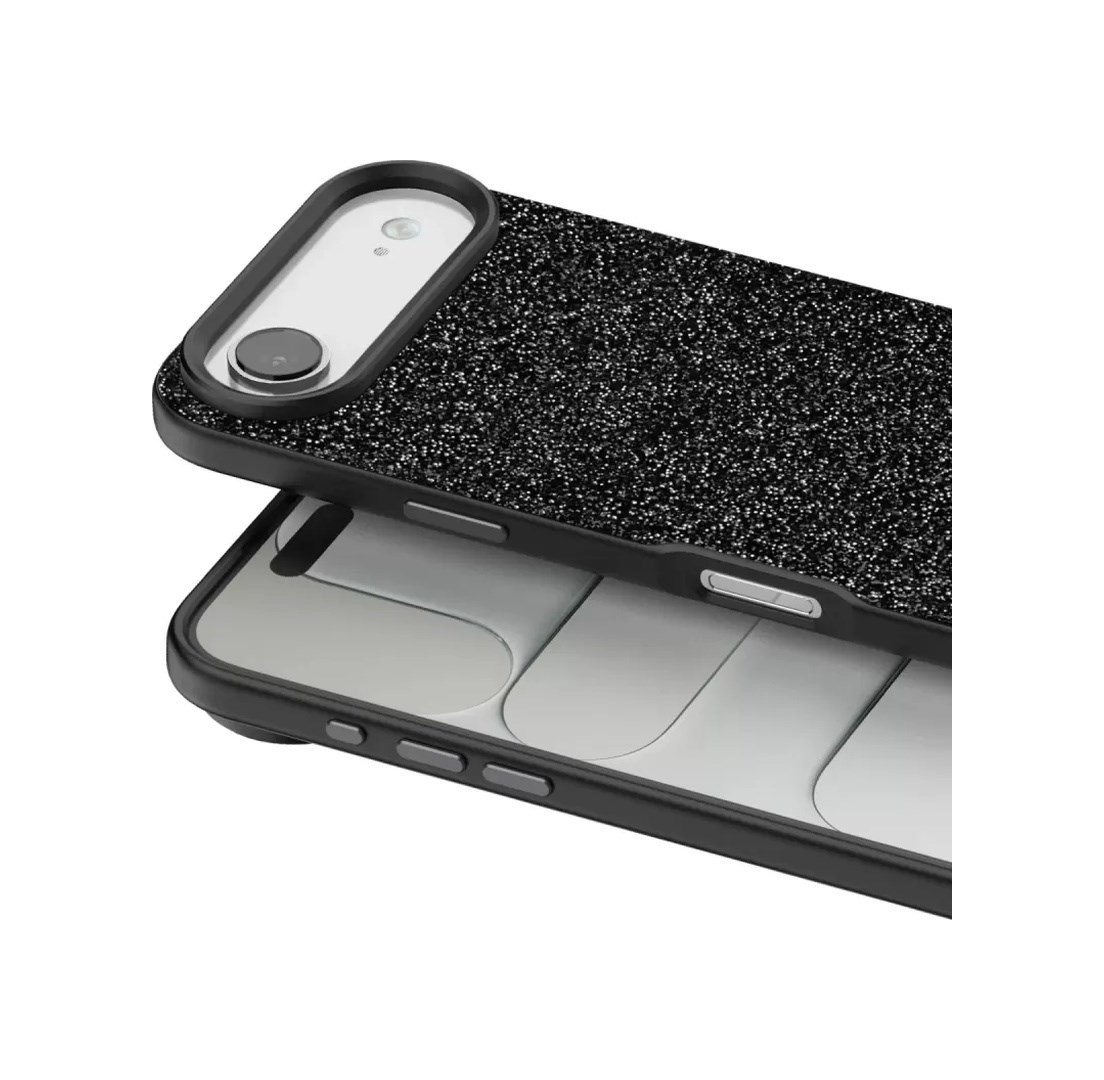 Onegif Apple Uyumlu iPhone 17 Air Uyumlu Bright Simli Kapak - Siyah Belirtilmemiş