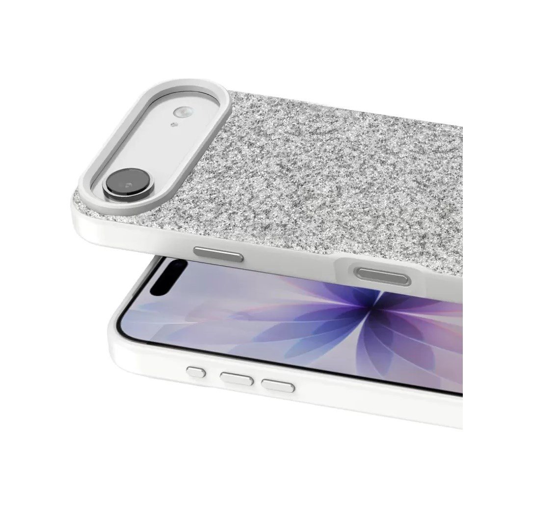 Onegif Apple Uyumlu iPhone 17 Air Uyumlu Bright Simli Kapak - Beyaz Belirtilmemiş