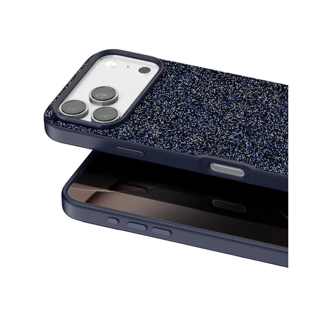 Onegif Apple Uyumlu iPhone 17 Pro Max Uyumlu Bright Simli Kapak - Mavi Belirtilmemiş