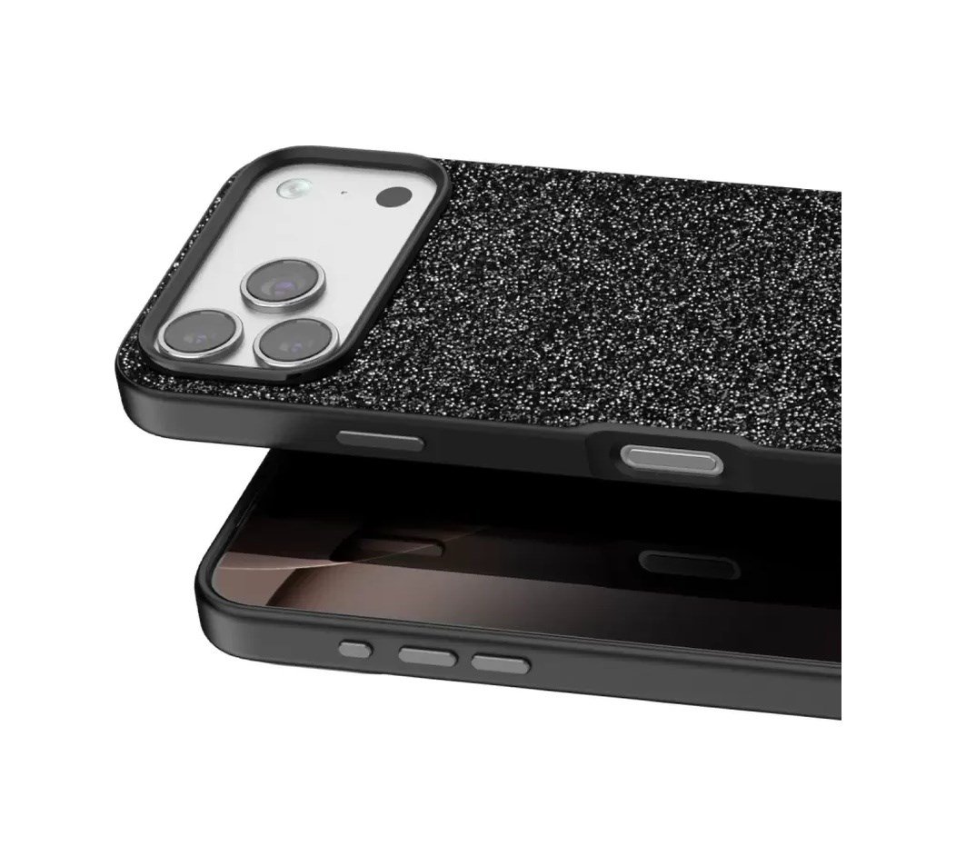 Onegif Apple Uyumlu iPhone 17 Pro Uyumlu Bright Simli Kapak - Siyah Belirtilmemiş