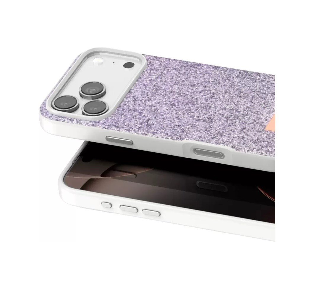 Onegif Apple Uyumlu iPhone 17 Pro Uyumlu Bright Simli Kapak - Lila Belirtilmemiş