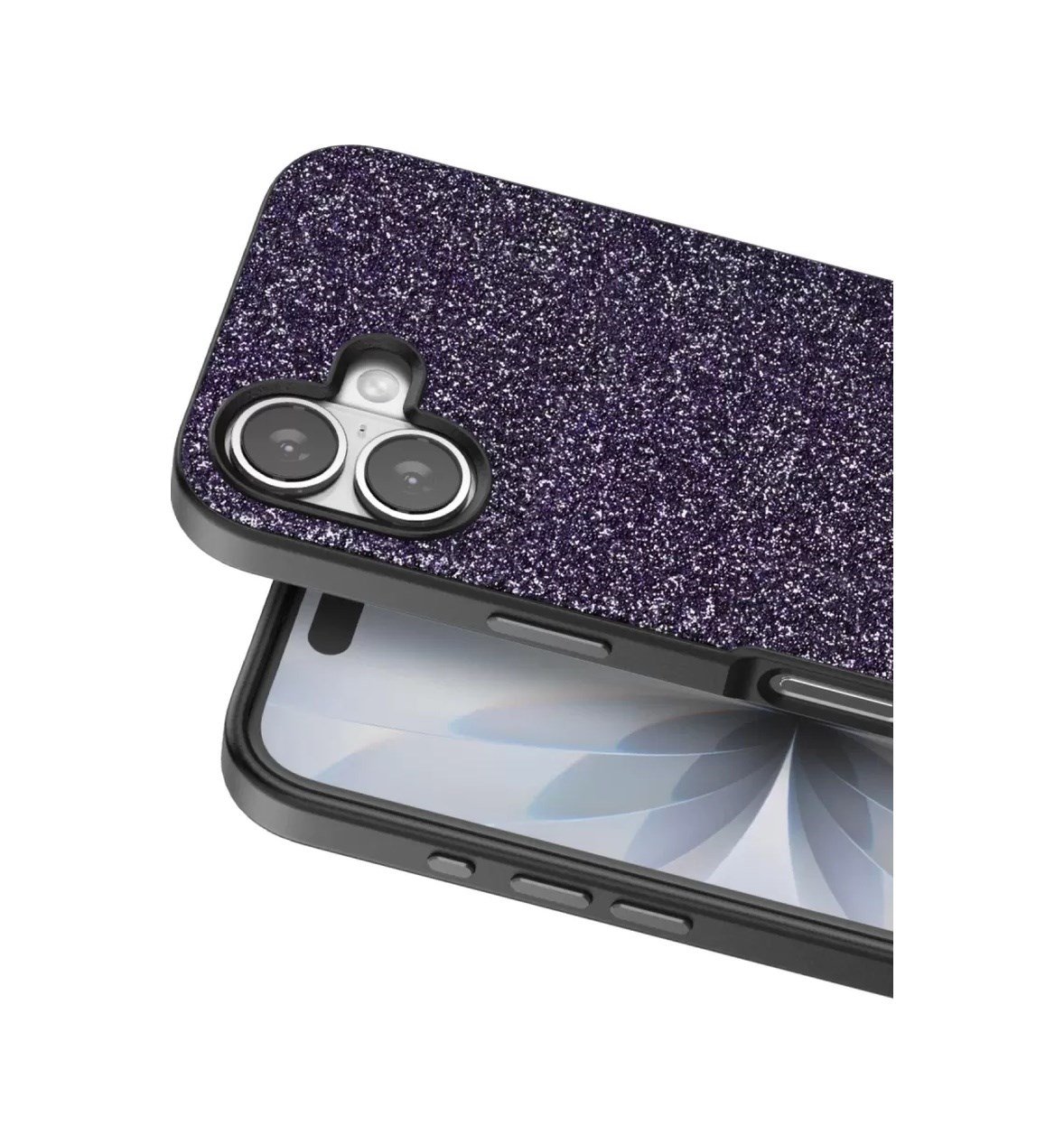 Onegif Apple Uyumlu iPhone 17 Uyumlu Bright Simli Kapak - Derin Mor Belirtilmemiş