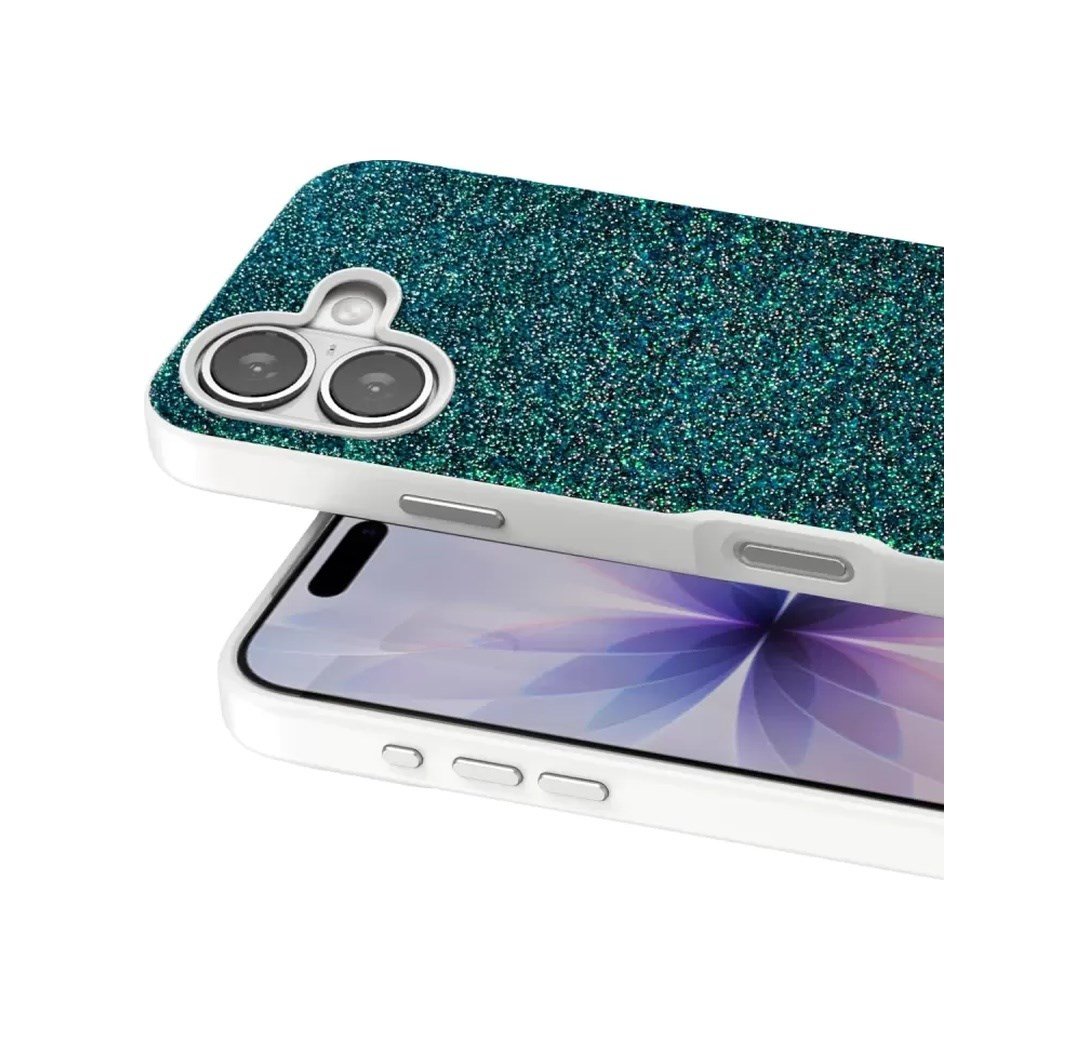 Onegif Apple Uyumlu iPhone 17 Uyumlu Bright Simli Kapak - Koyu Yeşil Belirtilmemiş
