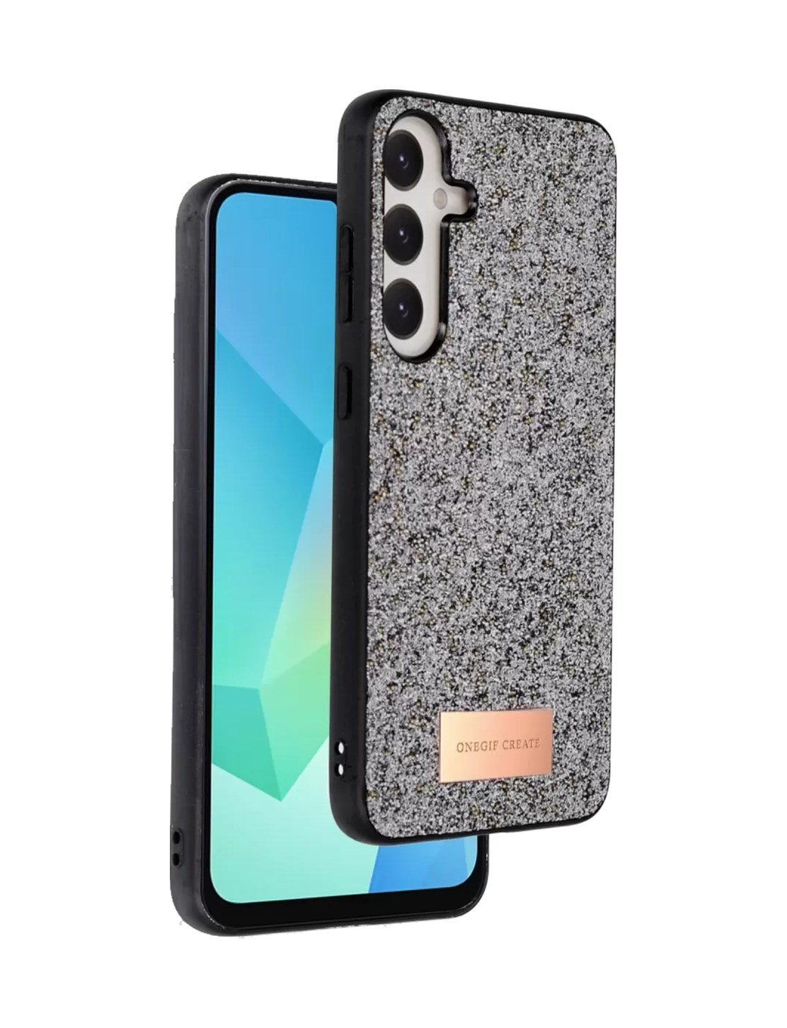 Onegif Samsung Galaxy A16 5g Uyumlu Bright Simli Kapak - Gümüş Belirtilmemiş