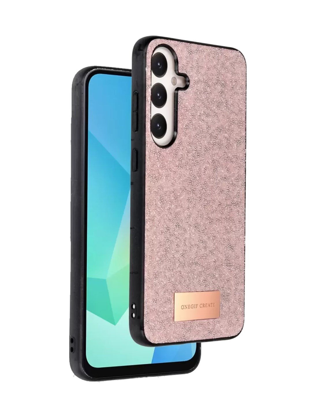 Onegif Samsung Galaxy A26 Uyumlu Bright Simli Kapak - Pembe Belirtilmemiş