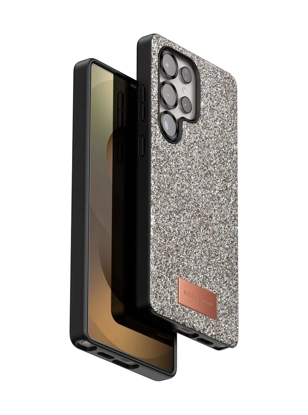 Onegif Samsung Galaxy S25 Ultra Uyumlu Bright Simli Kapak - Gold Belirtilmemiş