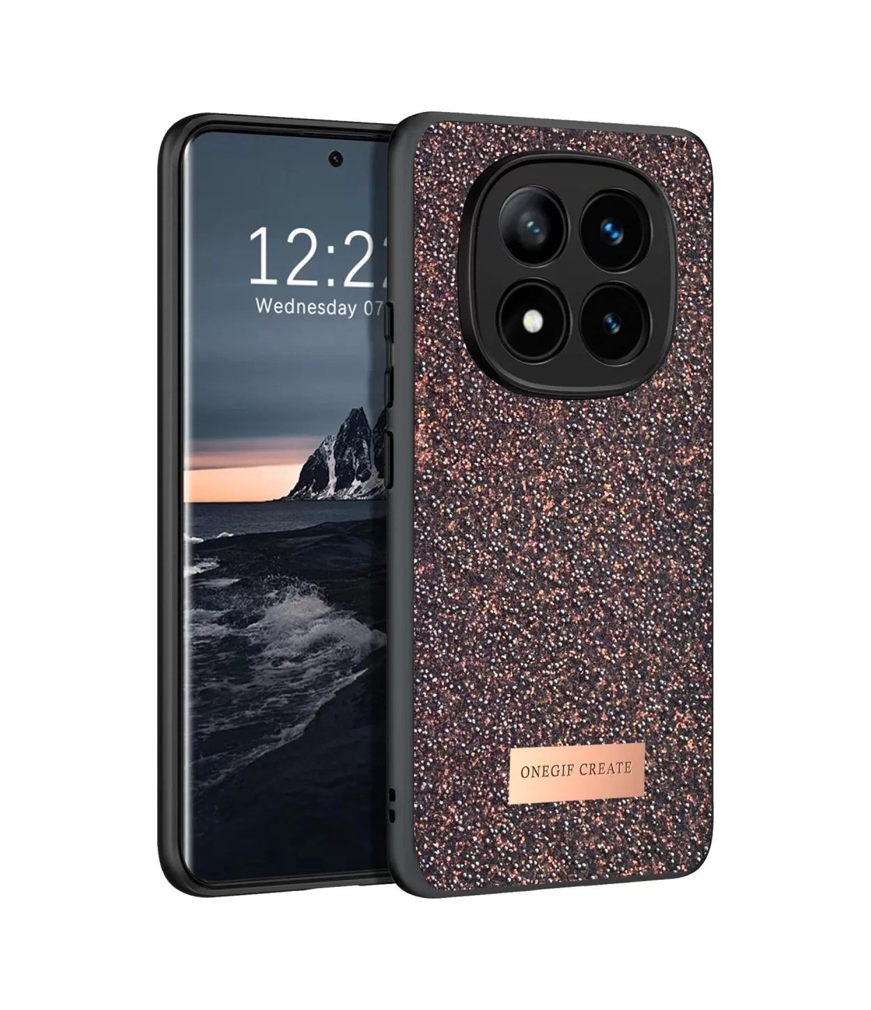 Onegif Xiaomi Redmi Note 14 Pro 4g Uyumlu Bright Simli Kapak - Derin Mor Belirtilmemiş
