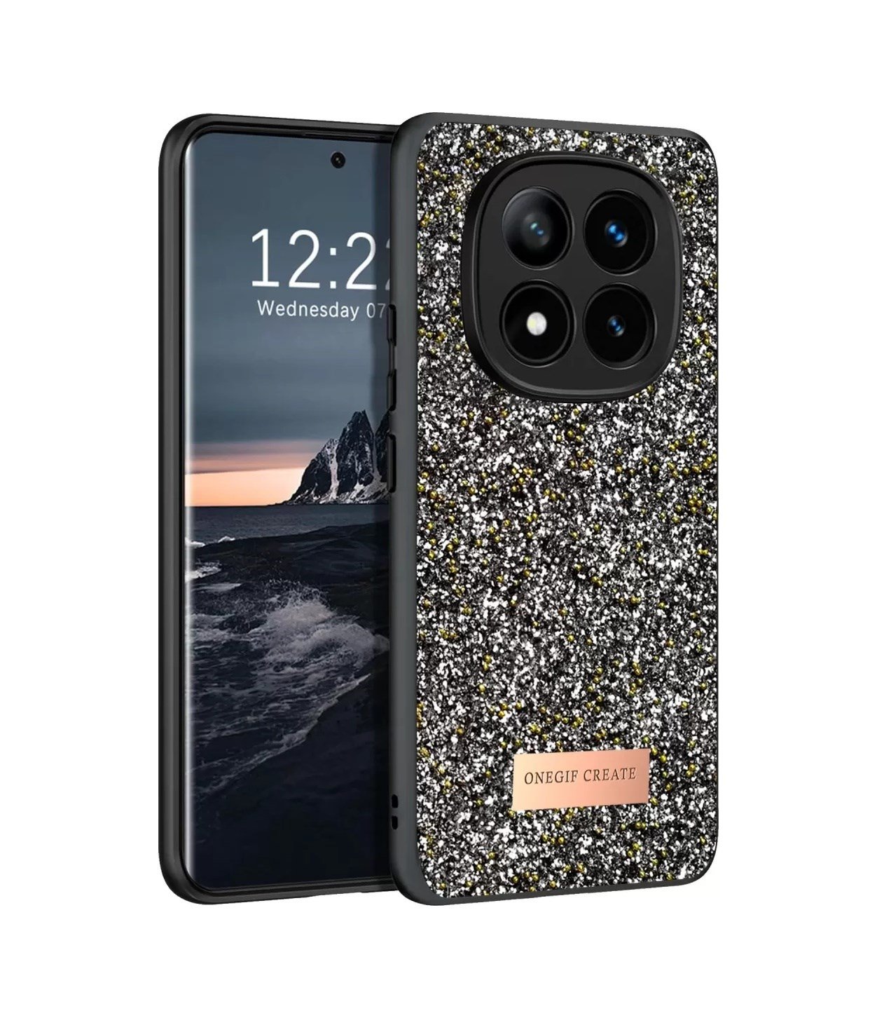 Onegif Xiaomi Redmi Note 14 Pro 4g Uyumlu Bright Simli Kapak - Gümüş Belirtilmemiş