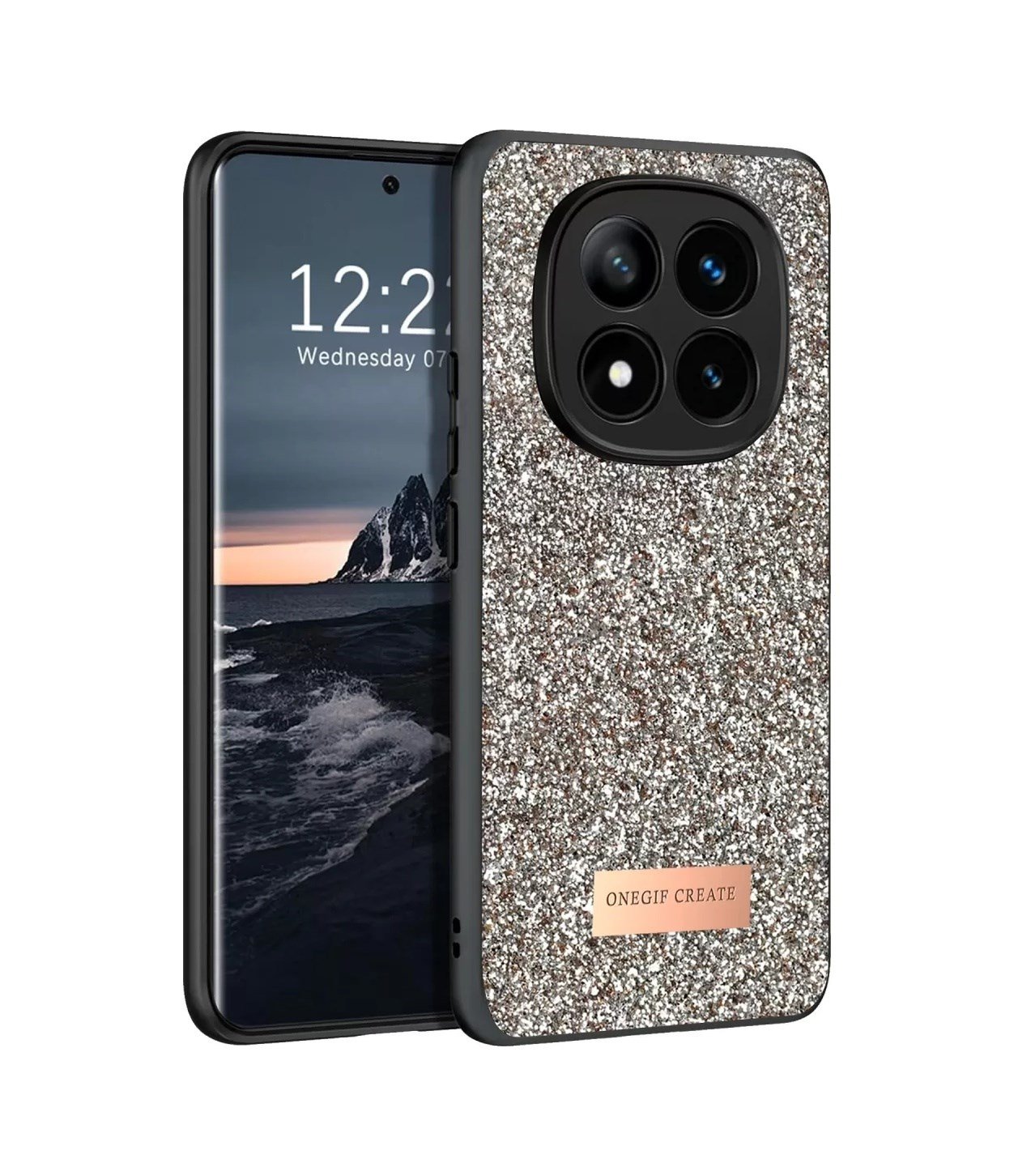 Onegif Xiaomi Redmi Note 14 Pro 4g Uyumlu Bright Simli Kapak - Gold Belirtilmemiş