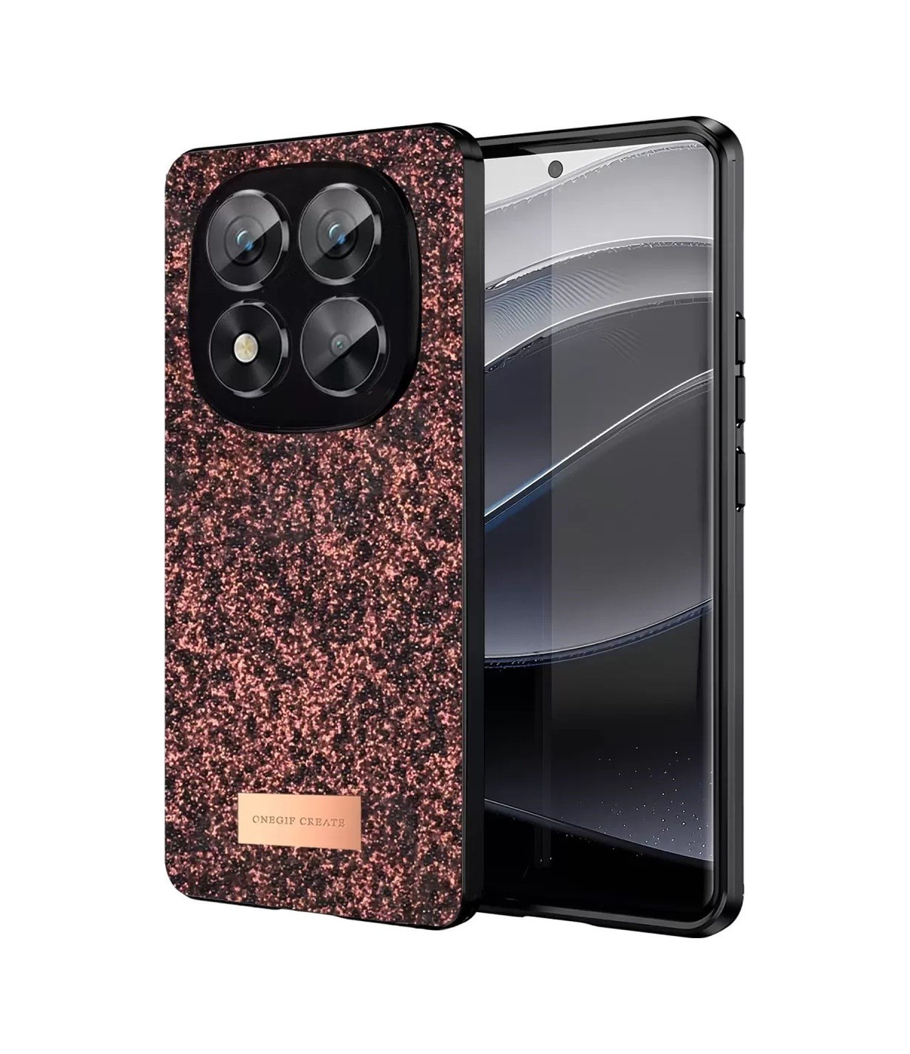 Onegif Xiaomi Redmi Note 14 Pro 5g Uyumlu Bright Simli Kapak - Derin Mor Belirtilmemiş