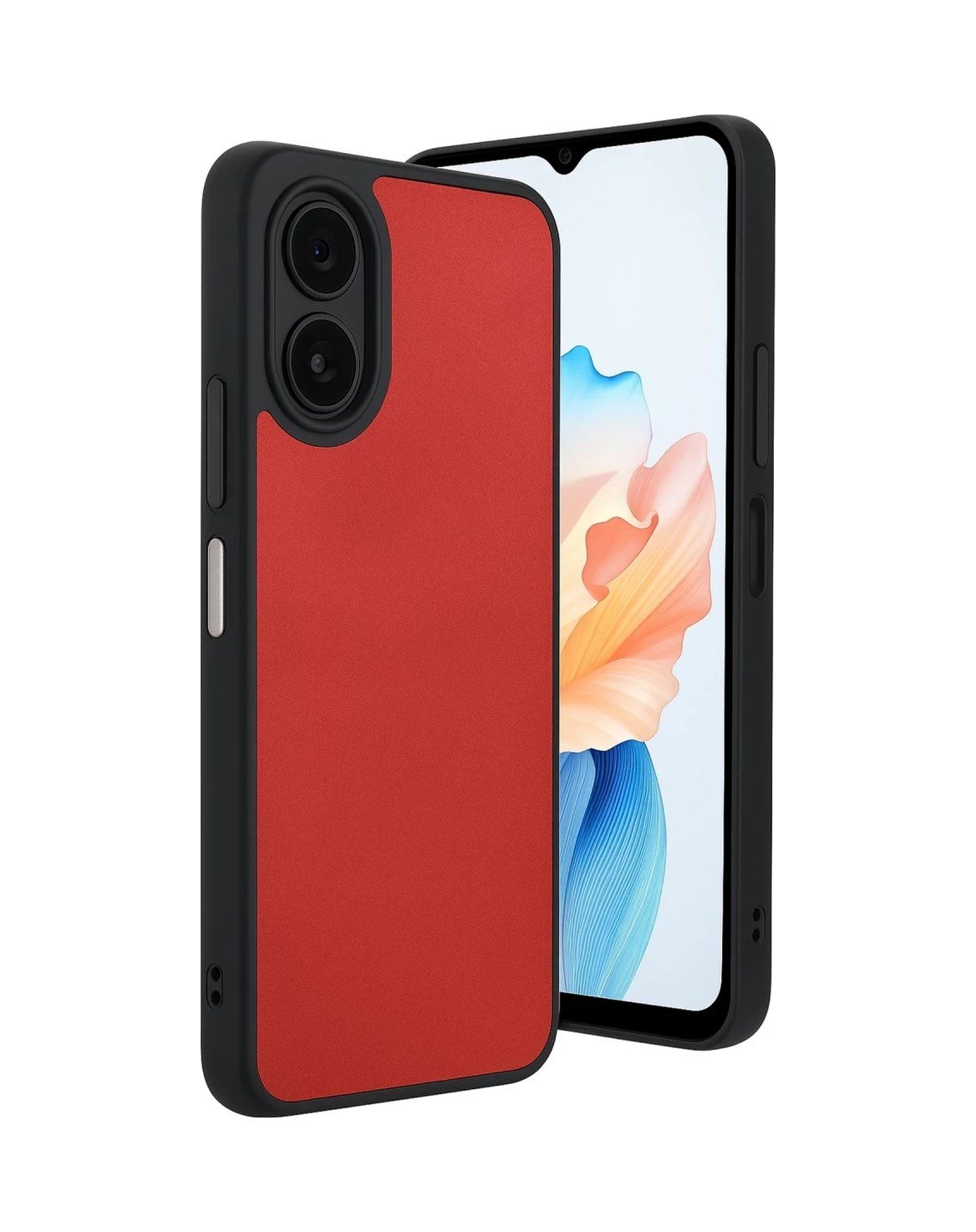 Oppo A38 Uyumlu Kılıf Aras Deri Kapak - Kırmızı Belirtilmemiş