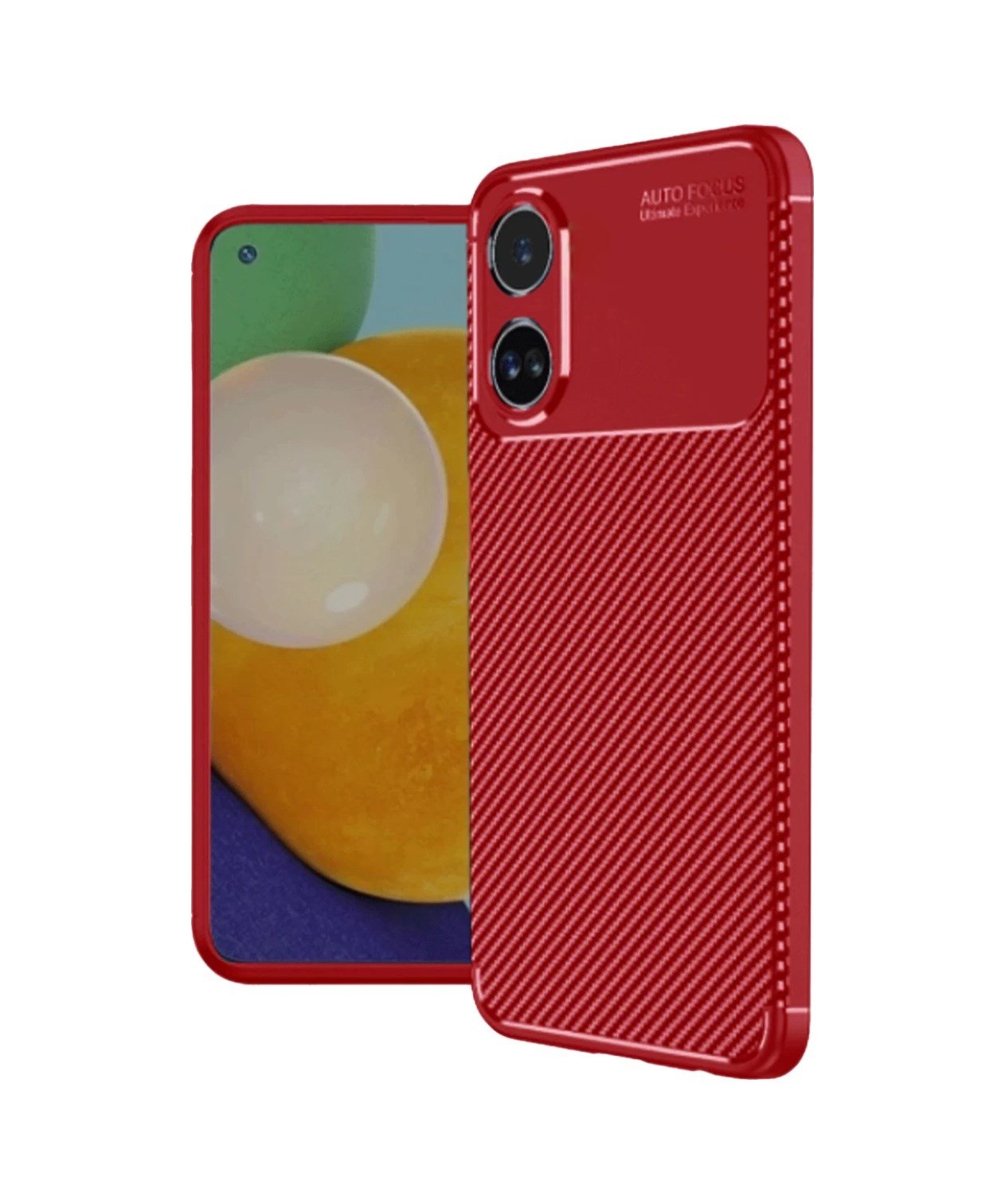 Oppo A38 Uyumlu Kılıf Auto Focus Karbon Kapak - Kırmızı Belirtilmemiş