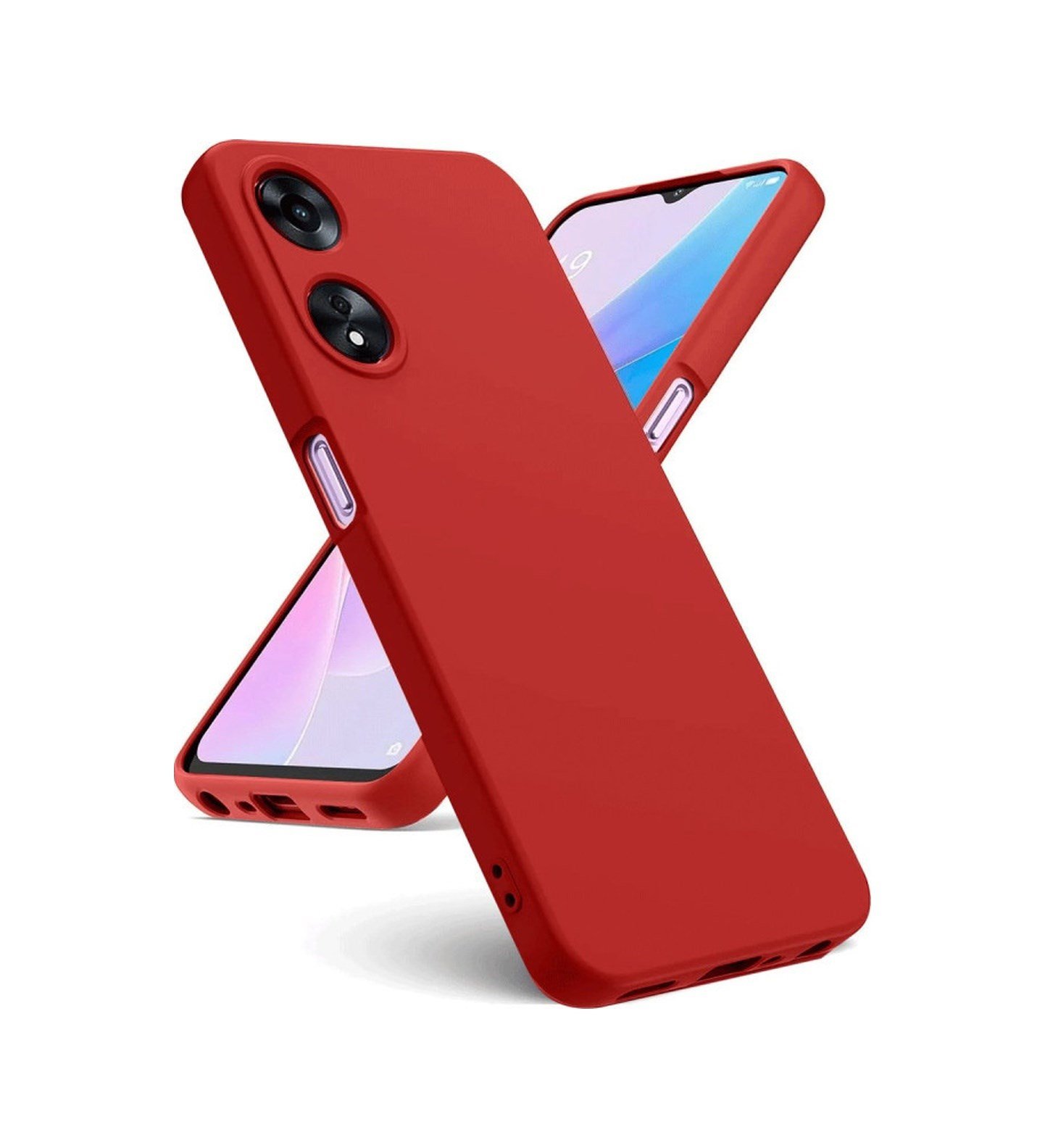 Oppo A38 Uyumlu Kılıf First Silikon - Kırmızı Belirtilmemiş