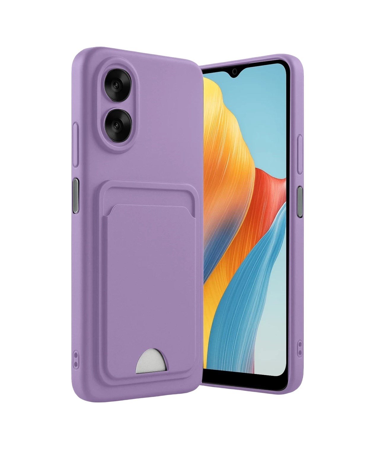 Oppo A38 Uyumlu Kılıf Kelvin Kartvizitli Silikon - Lila Belirtilmemiş