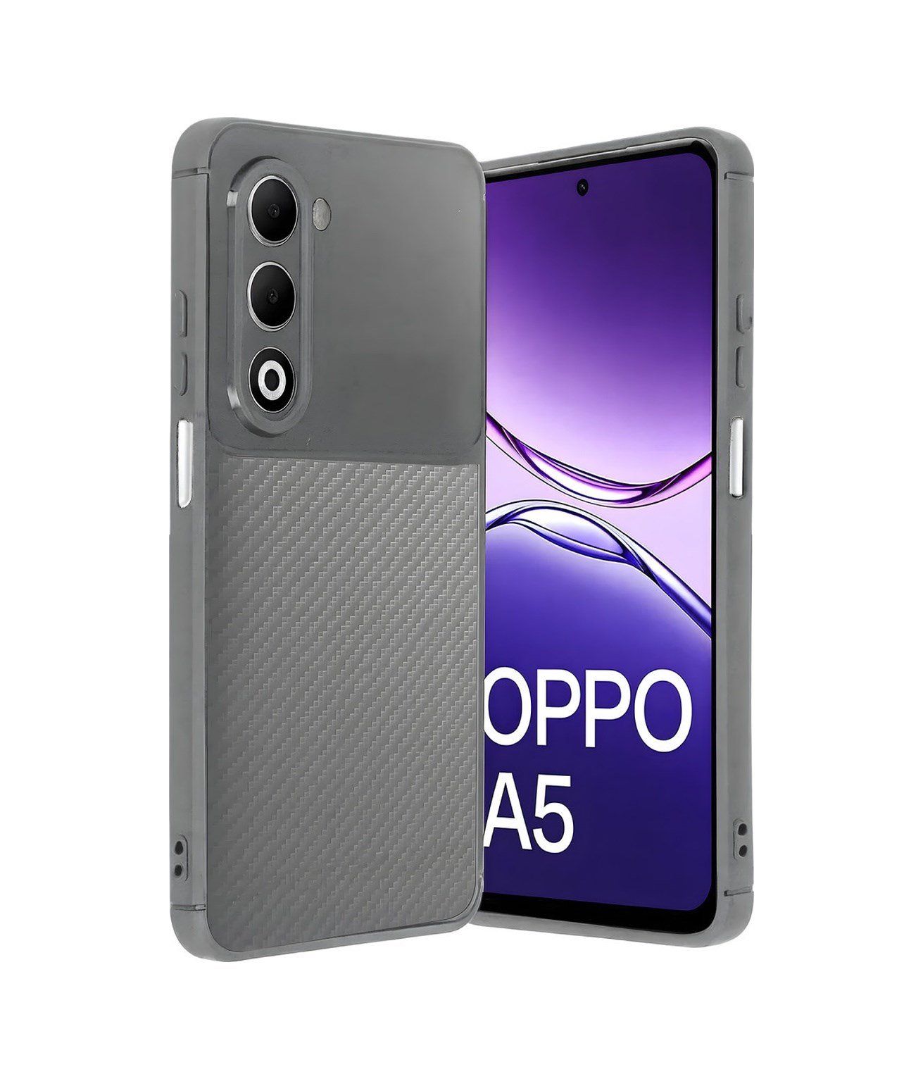 Oppo A5 4g Uyumlu Auto Focus Karbon Kapak - Gri Belirtilmemiş