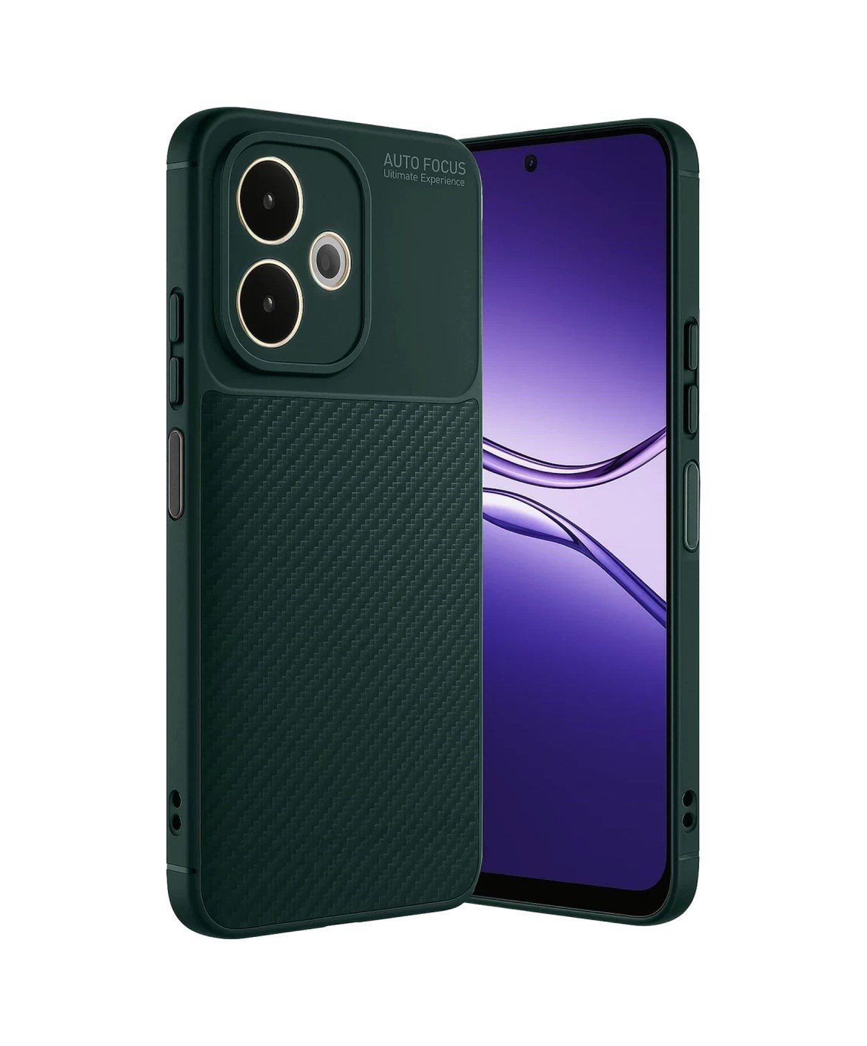 Oppo A5 Pro 4g Uyumlu Kılıf Auto Focus Karbon Kapak - Koyu Yeşil Belirtilmemiş