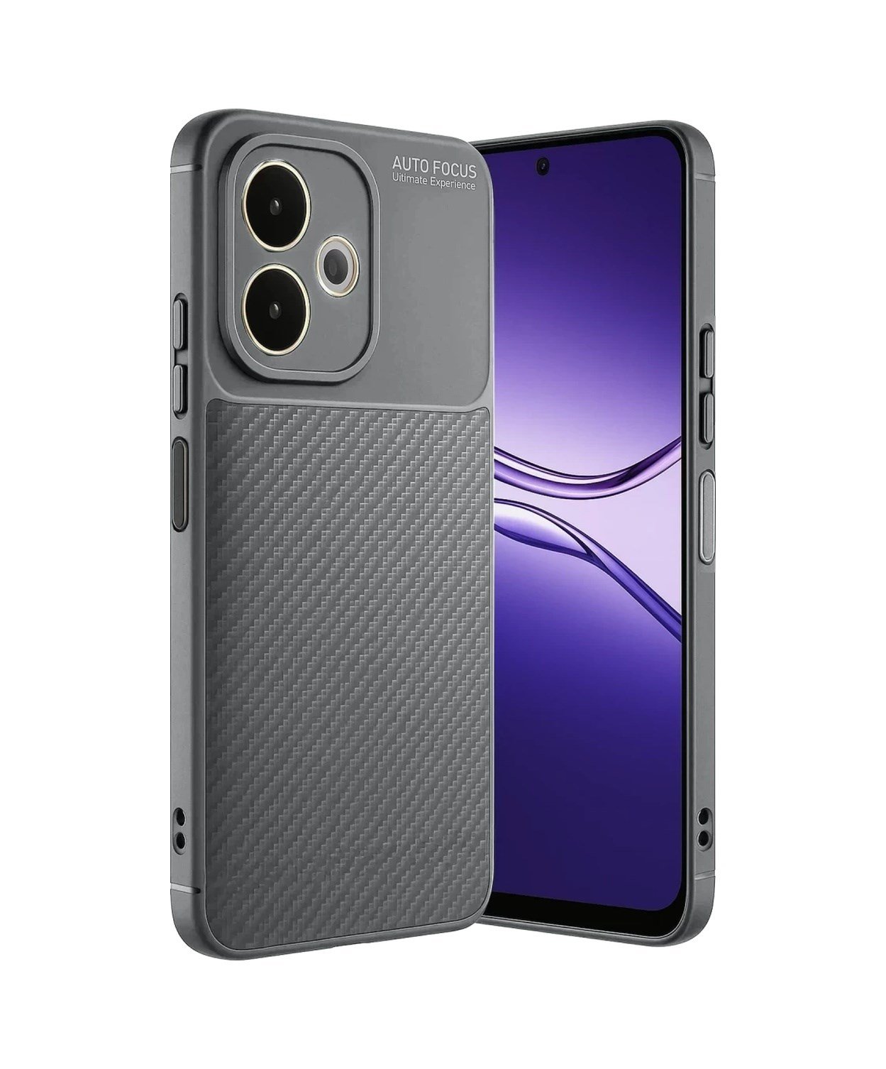 Oppo A5 Pro 4g Uyumlu Kılıf Auto Focus Karbon Kapak - Gri Belirtilmemiş