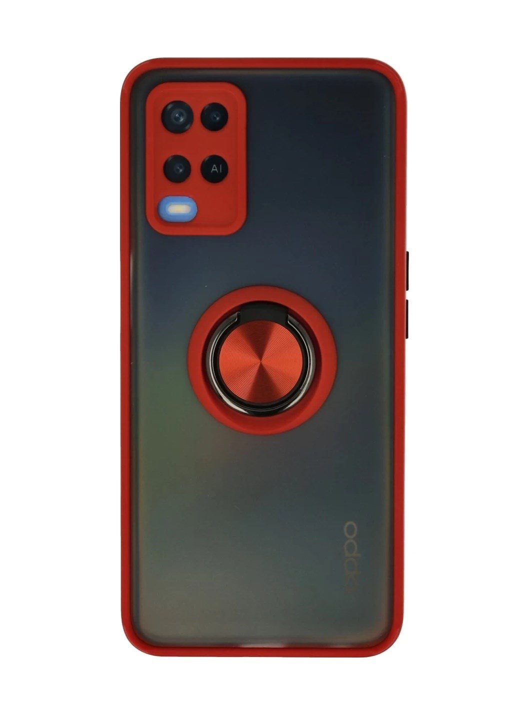 Oppo A54 4g Uyumlu Kılıf Montreal Yüzüklü Silikon Kapak - Kırmızı Belirtilmemiş