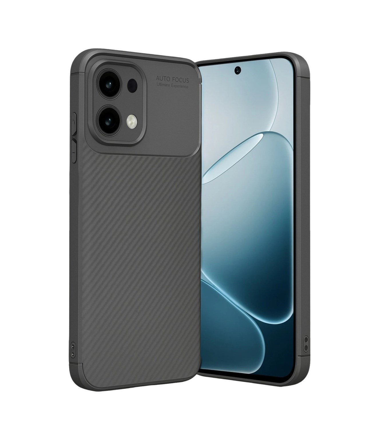 Oppo A6 Pro 4g Uyumlu Auto Focus Karbon Kapak - Gri Belirtilmemiş