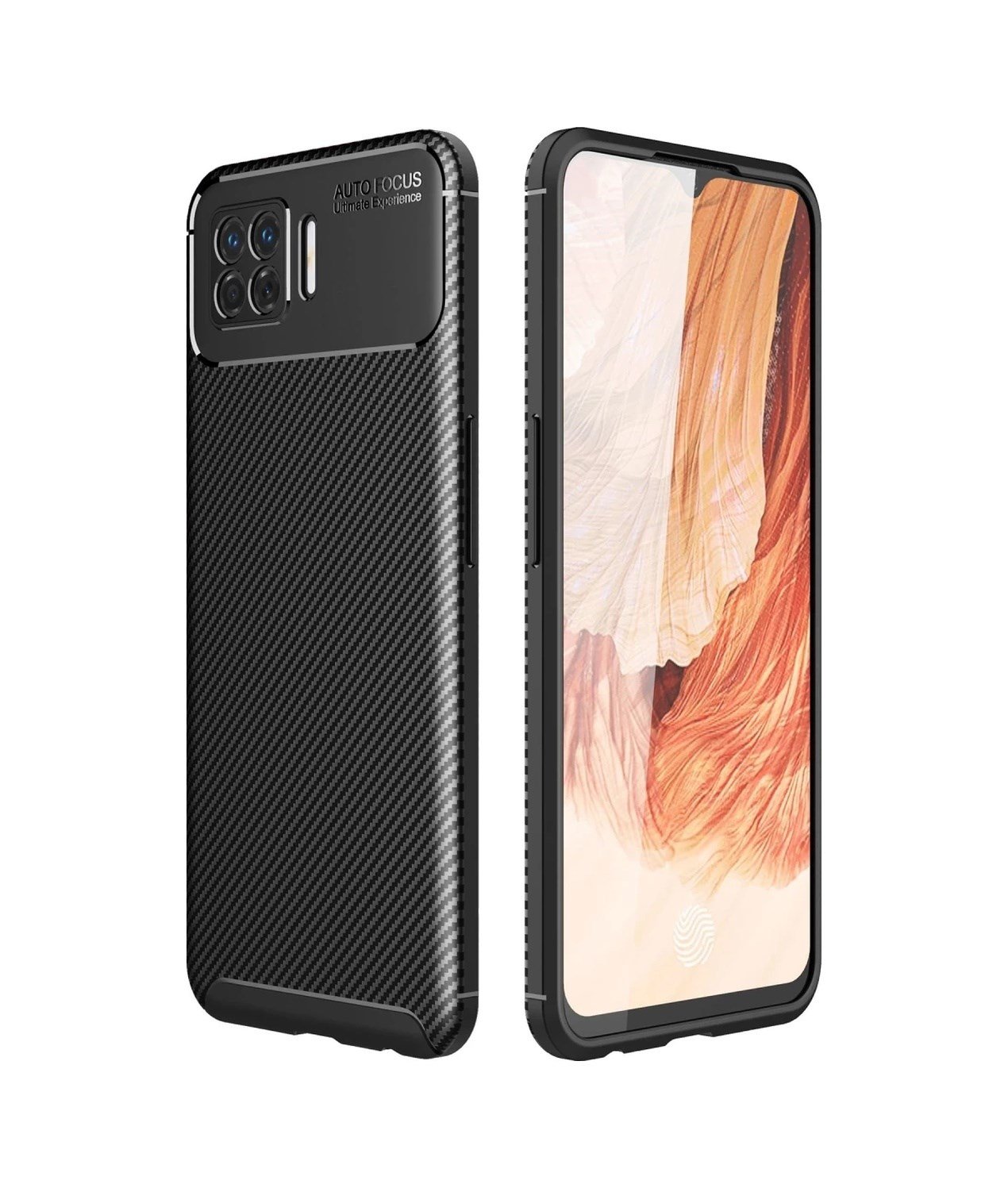 Oppo A73 Uyumlu Kılıf Auto Focus Karbon Kapak - Siyah Belirtilmemiş