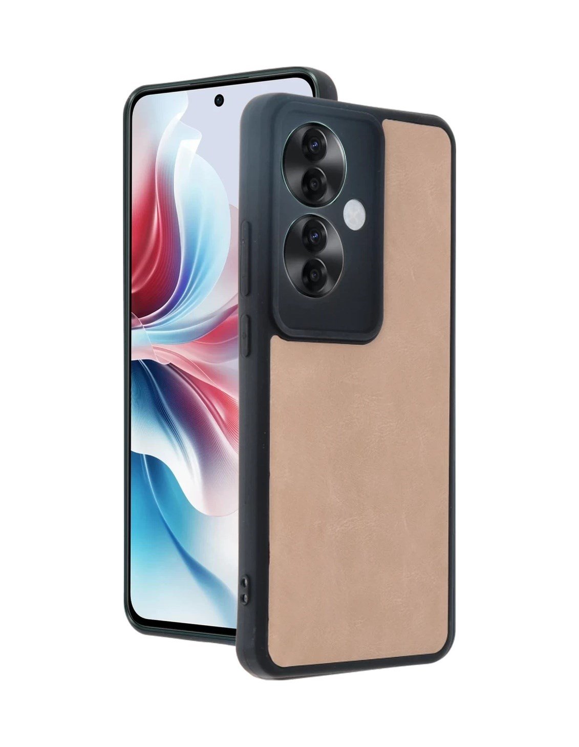 Oppo Reno 11f Uyumlu Kılıf Aras Deri Kapak - Pudra Belirtilmemiş