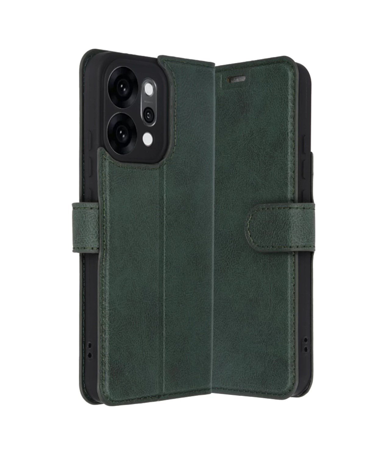 Oppo Reno 14 Uyumlu Trend S Plus Kapaklı Kılıf - Yeşil Belirtilmemiş
