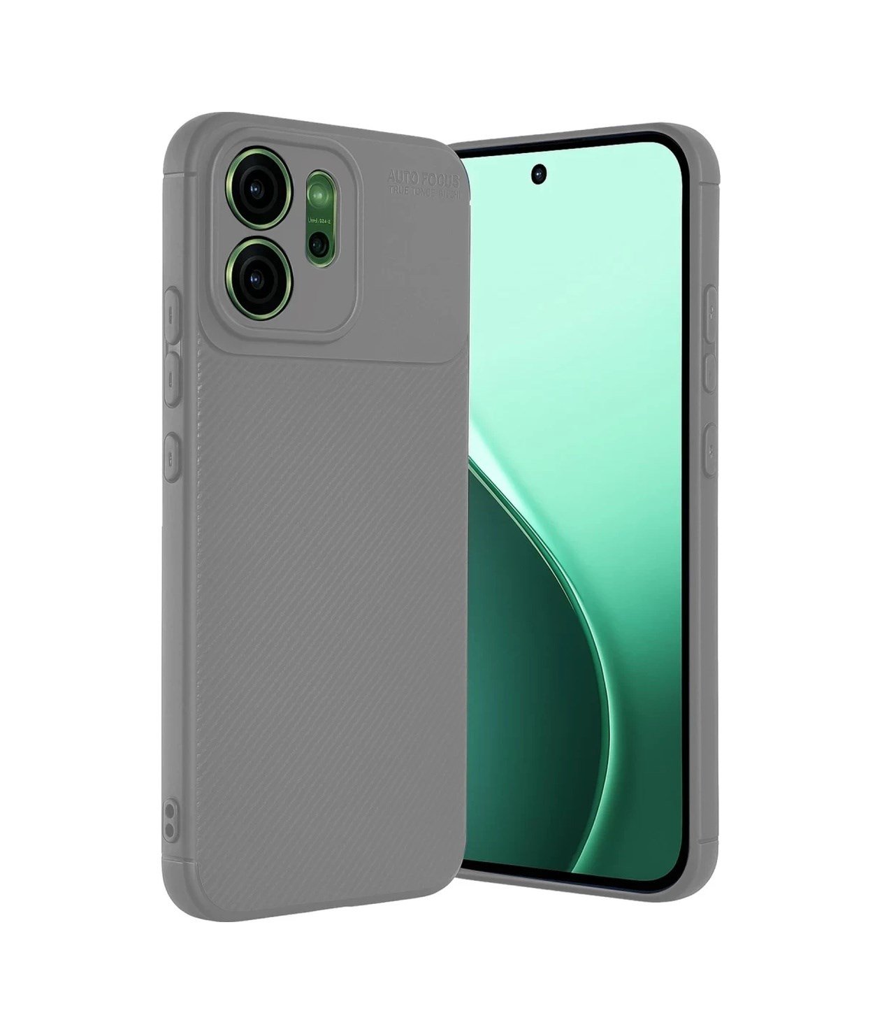 Oppo Reno 14f Uyumlu Auto Focus Karbon Kapak - Gri Belirtilmemiş