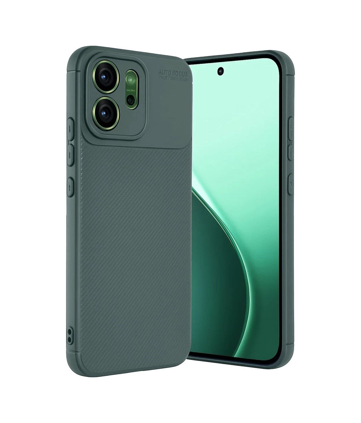 Oppo Reno 14f Uyumlu Auto Focus Karbon Kapak - Koyu Yeşil Belirtilmemiş