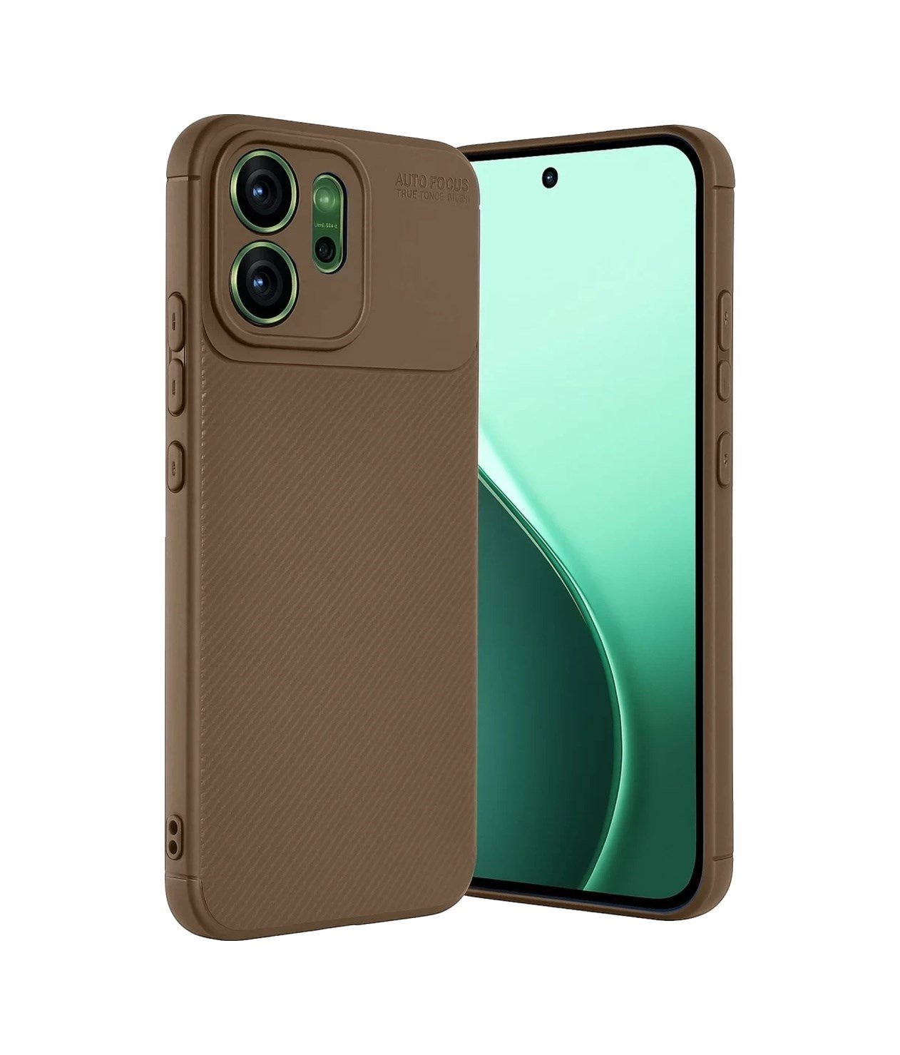 Oppo Reno 14f Uyumlu Auto Focus Karbon Kapak - Kahverengi Belirtilmemiş