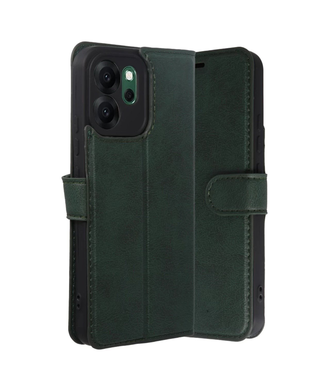 Oppo Reno 14f Uyumlu Trend S Plus Kapaklı Kılıf - Yeşil Belirtilmemiş