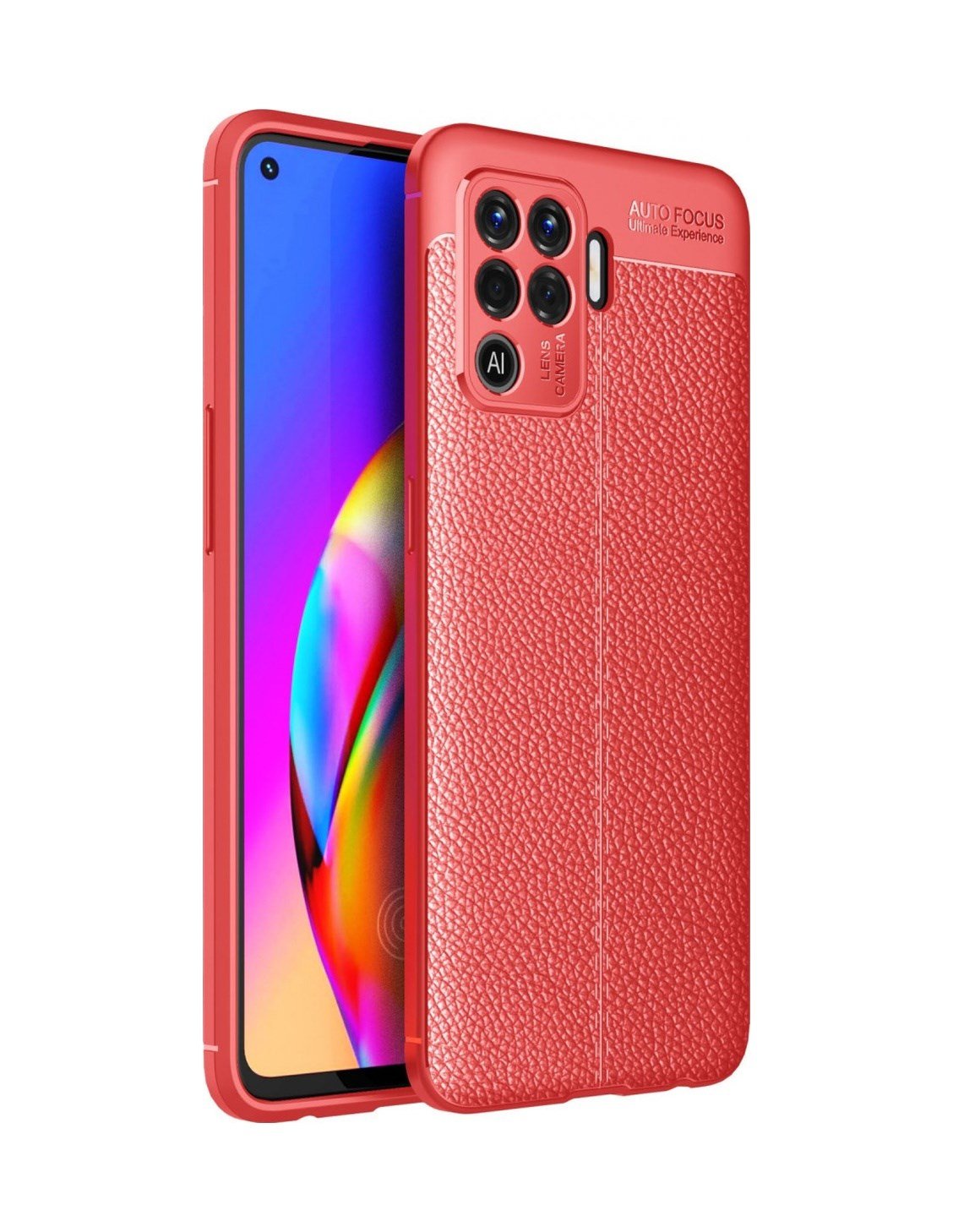 Oppo Reno 5 Lite Uyumlu Kılıf Auto Focus Kapak - Kırmızı Belirtilmemiş