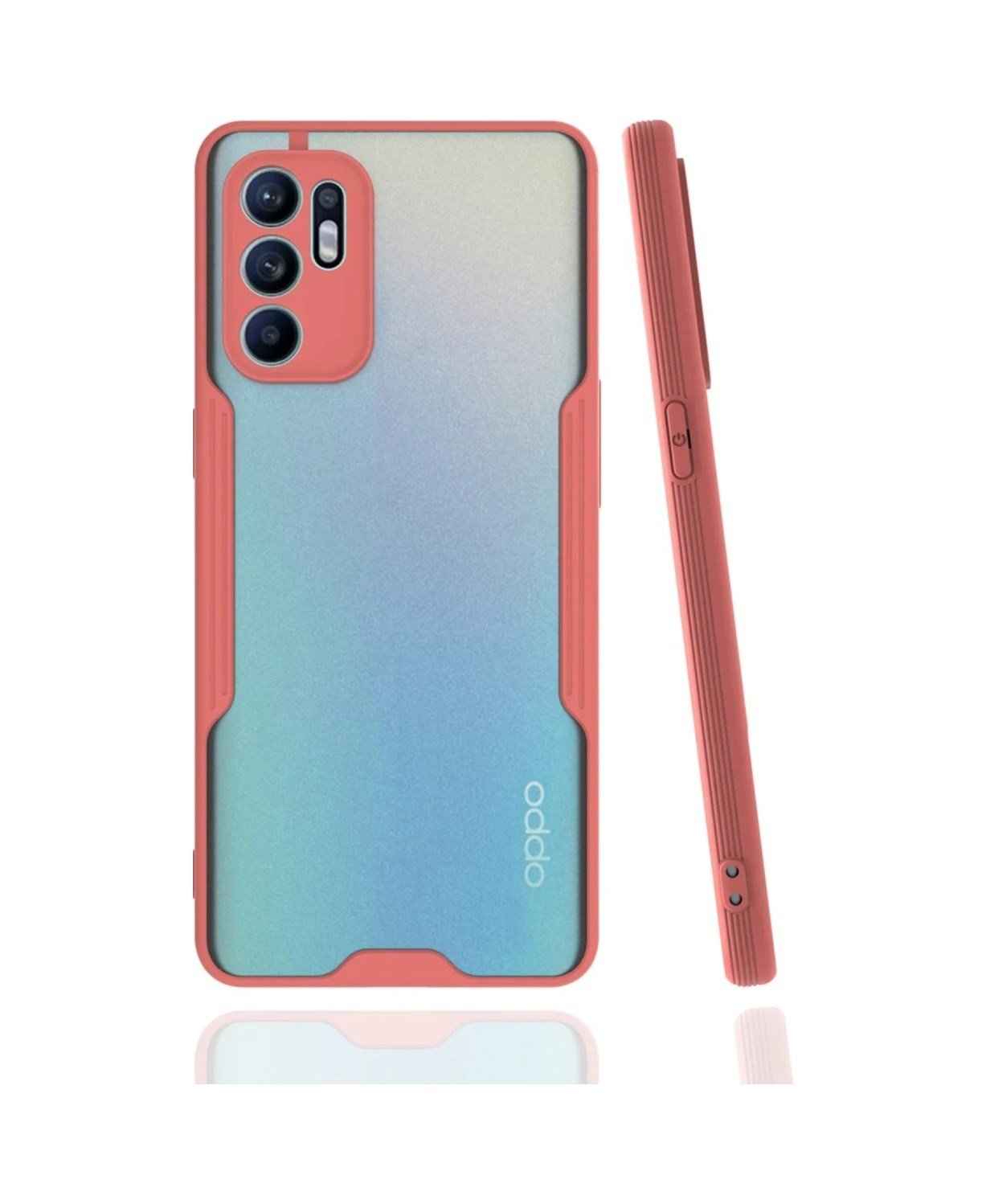 Oppo Reno 6 Kılıf Platin Silikon - Pembe 0.2M-Çok Renkli