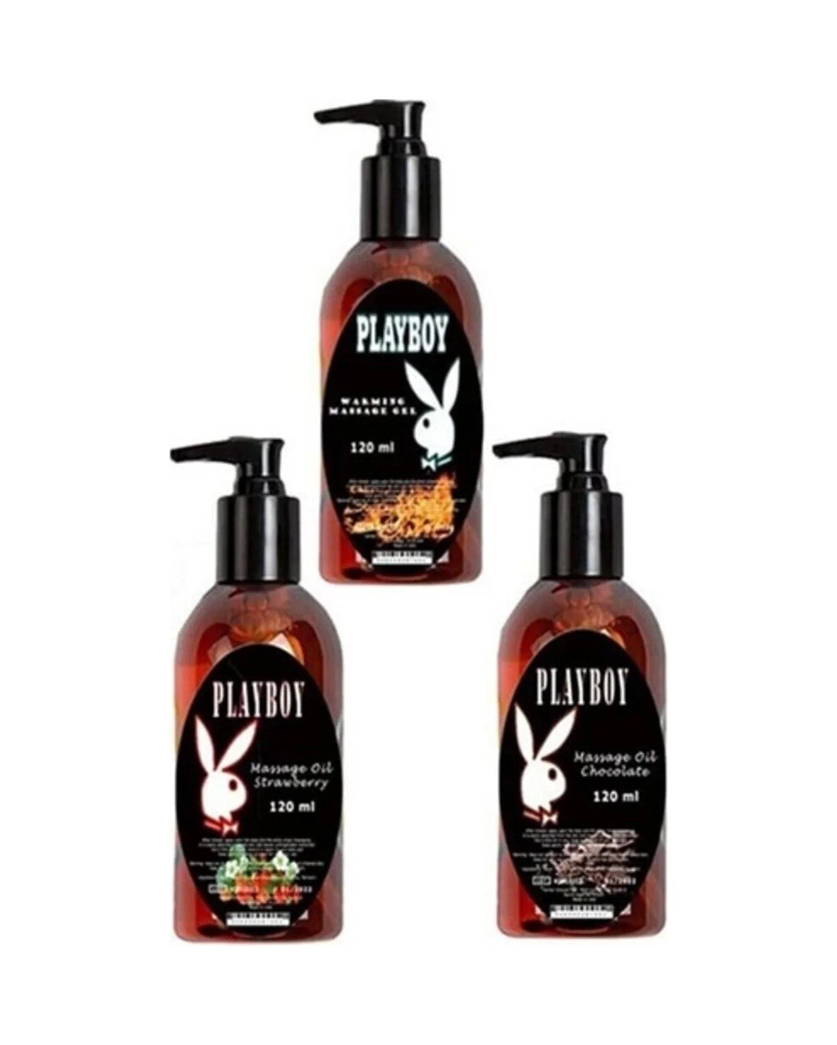 Playboy 3 Adet Playboy Çilek Aromalı Kokulu Ve Isıtıcılı Lı Vücut Masaj Yağı