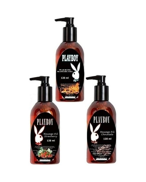 Playboy 3 Adet Playboy Çilek Aromalı Vücut Masaj Yağı