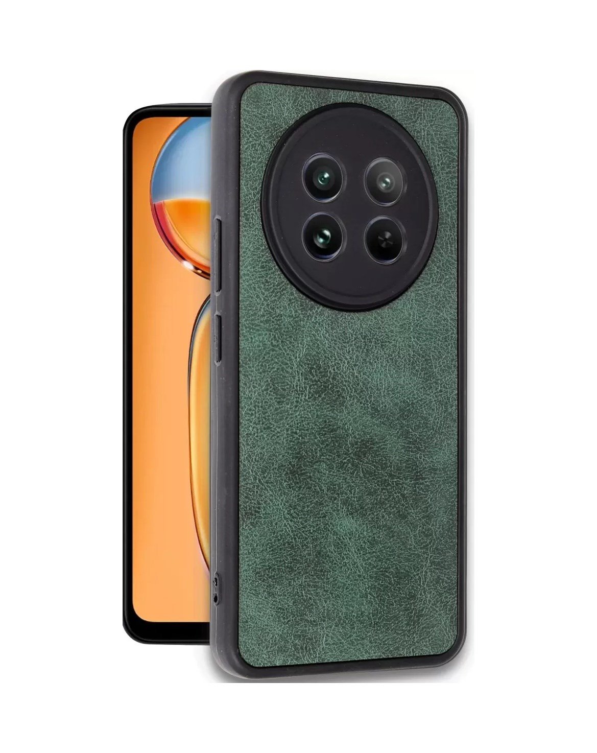 Realme 12 5g Uyumlu Kılıf Aras Deri Kapak - Koyu Yeşil Belirtilmemiş