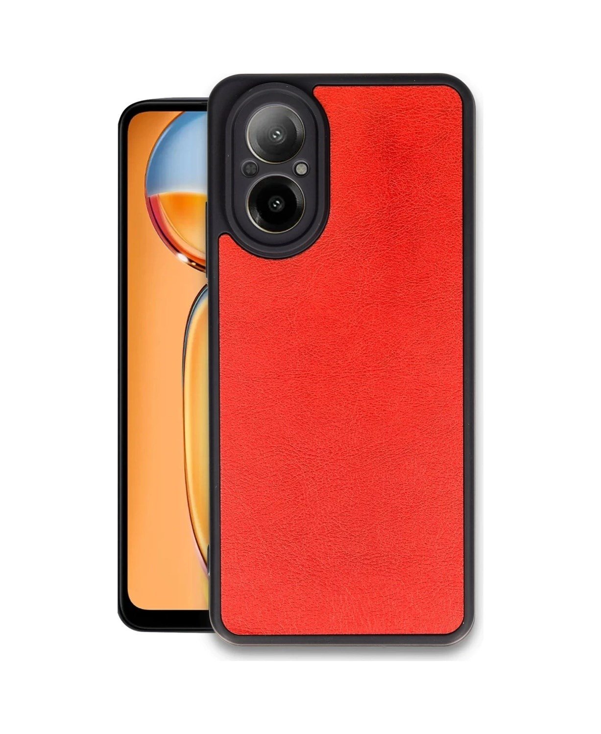 Realme 12 Lite Uyumlu Kılıf Aras Deri Kapak - Kırmızı Belirtilmemiş