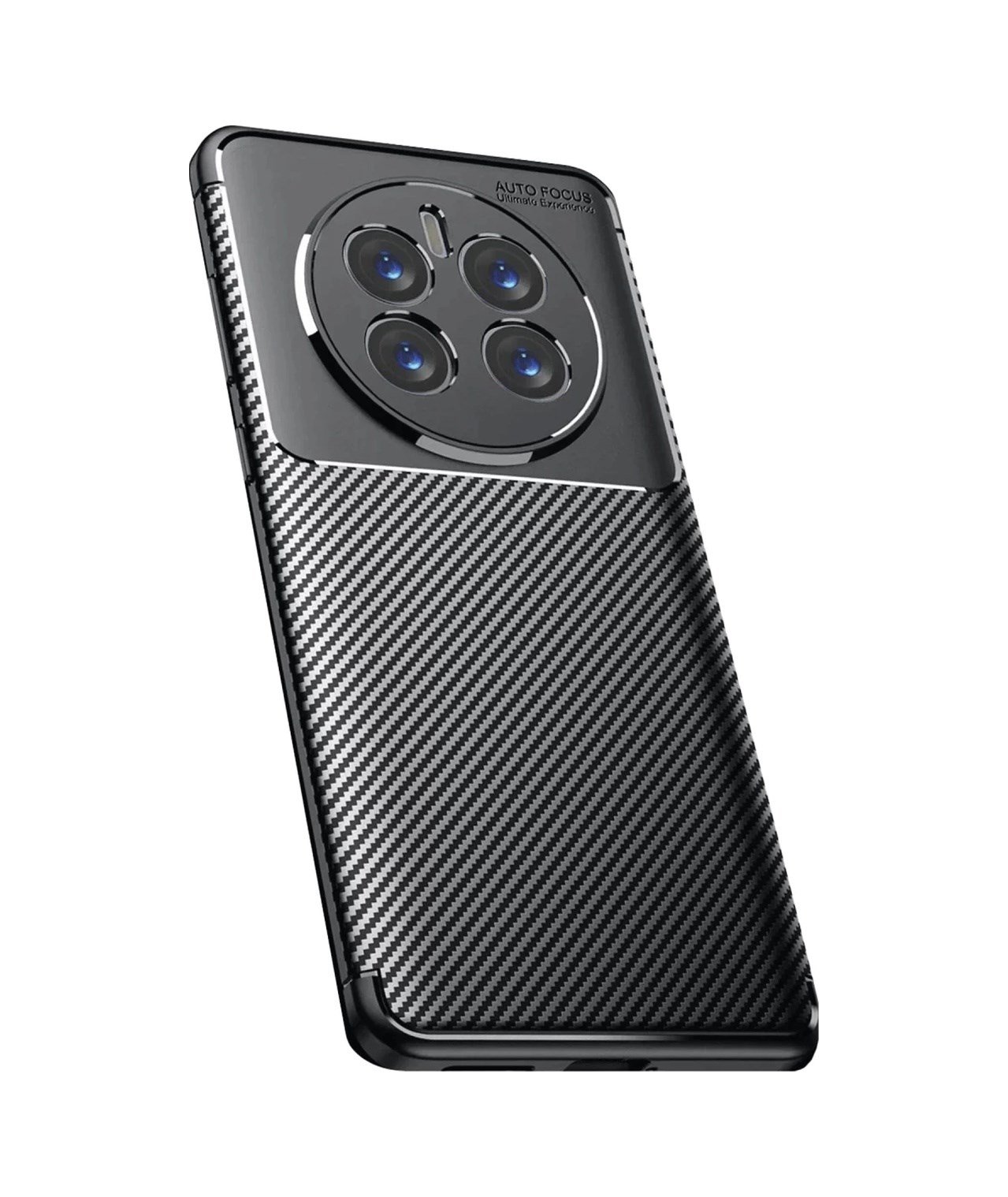 Realme 12 Pro Plus Uyumlu Kılıf Auto Focus Karbon Kapak - Siyah Belirtilmemiş