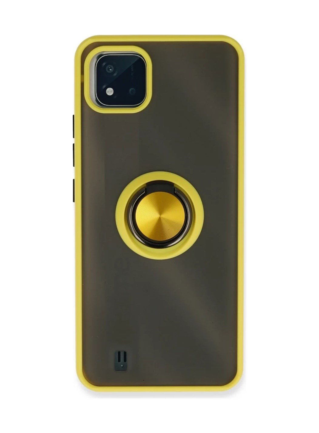 Realme C11 2021 Uyumlu Kılıf Montreal Yüzüklü Silikon Kapak - Sarı Belirtilmemiş